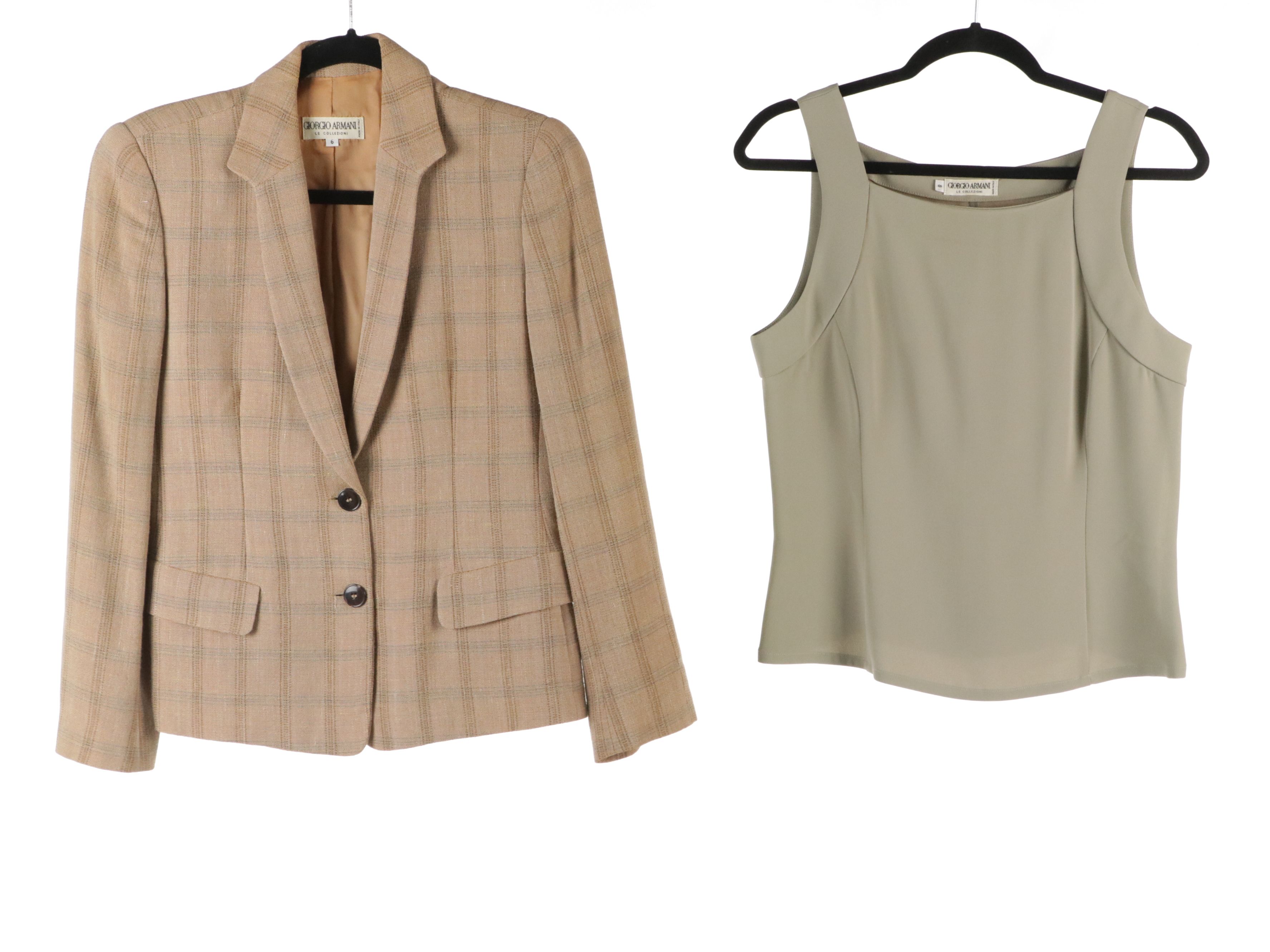 Giorgio Armani Le Collezioni Sleeveless Dress and Top, Pants, and Jacket