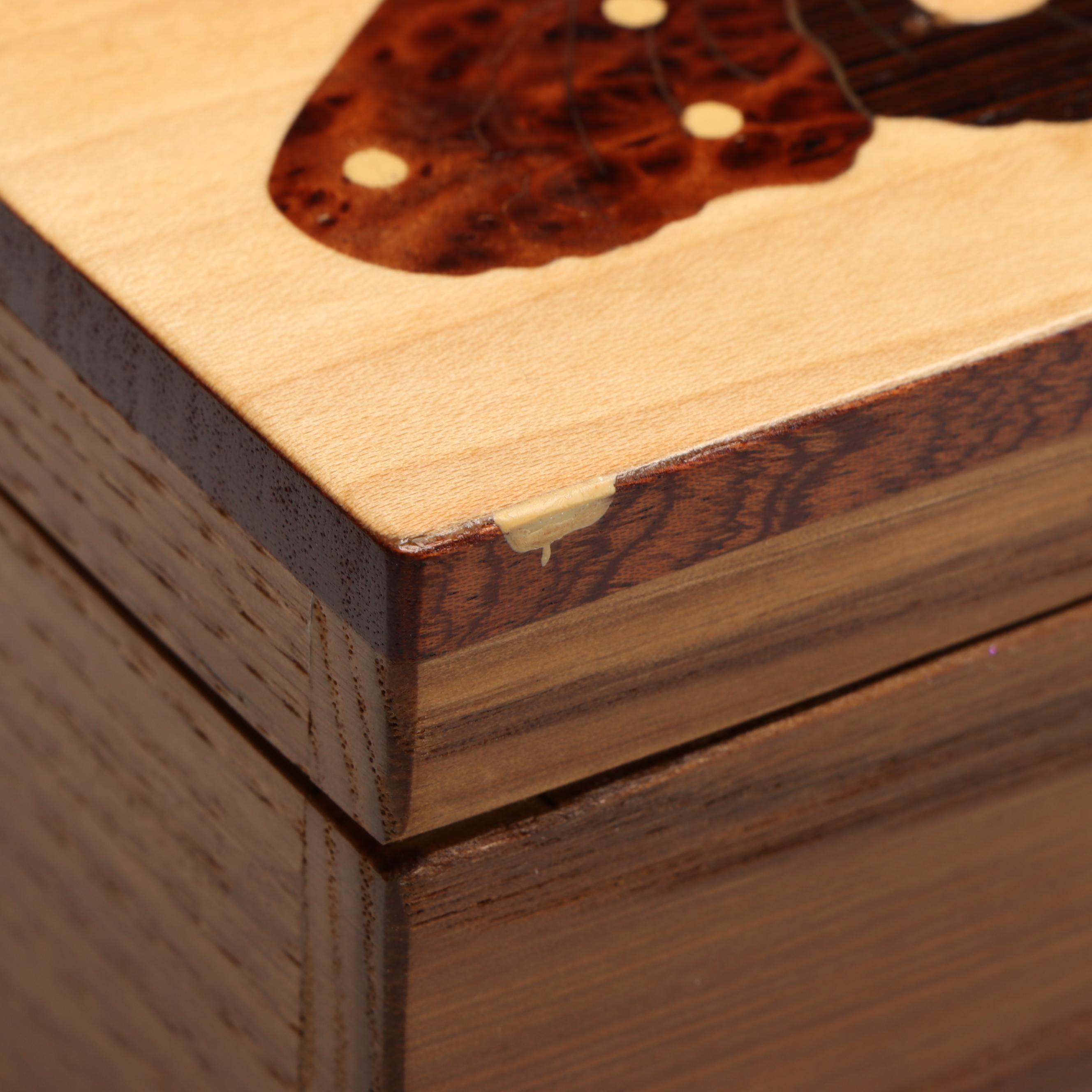 Signed Studio Inlaid Wood Boxes by W.M. Hergenroeder