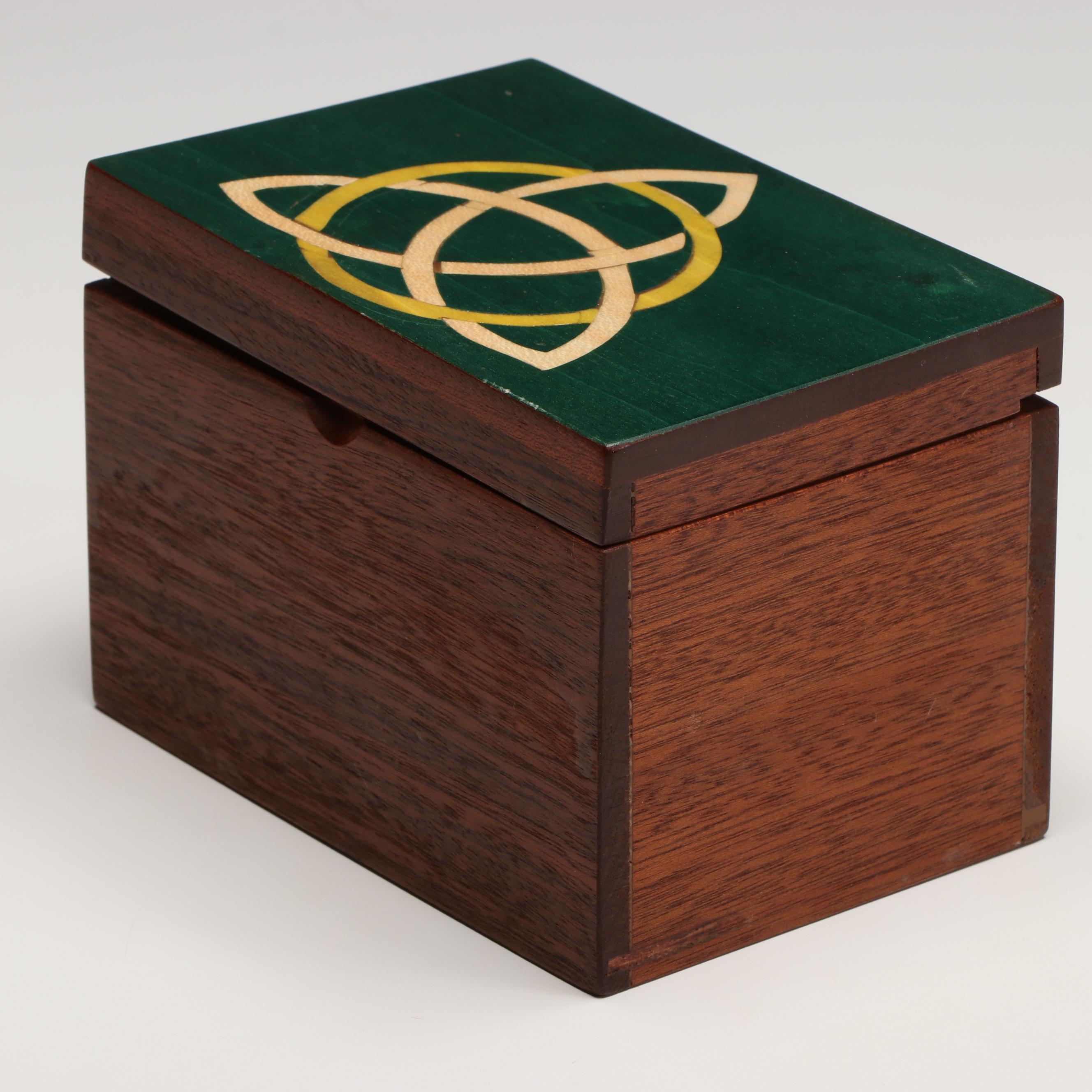 Signed Studio Inlaid Wood Boxes by W.M. Hergenroeder
