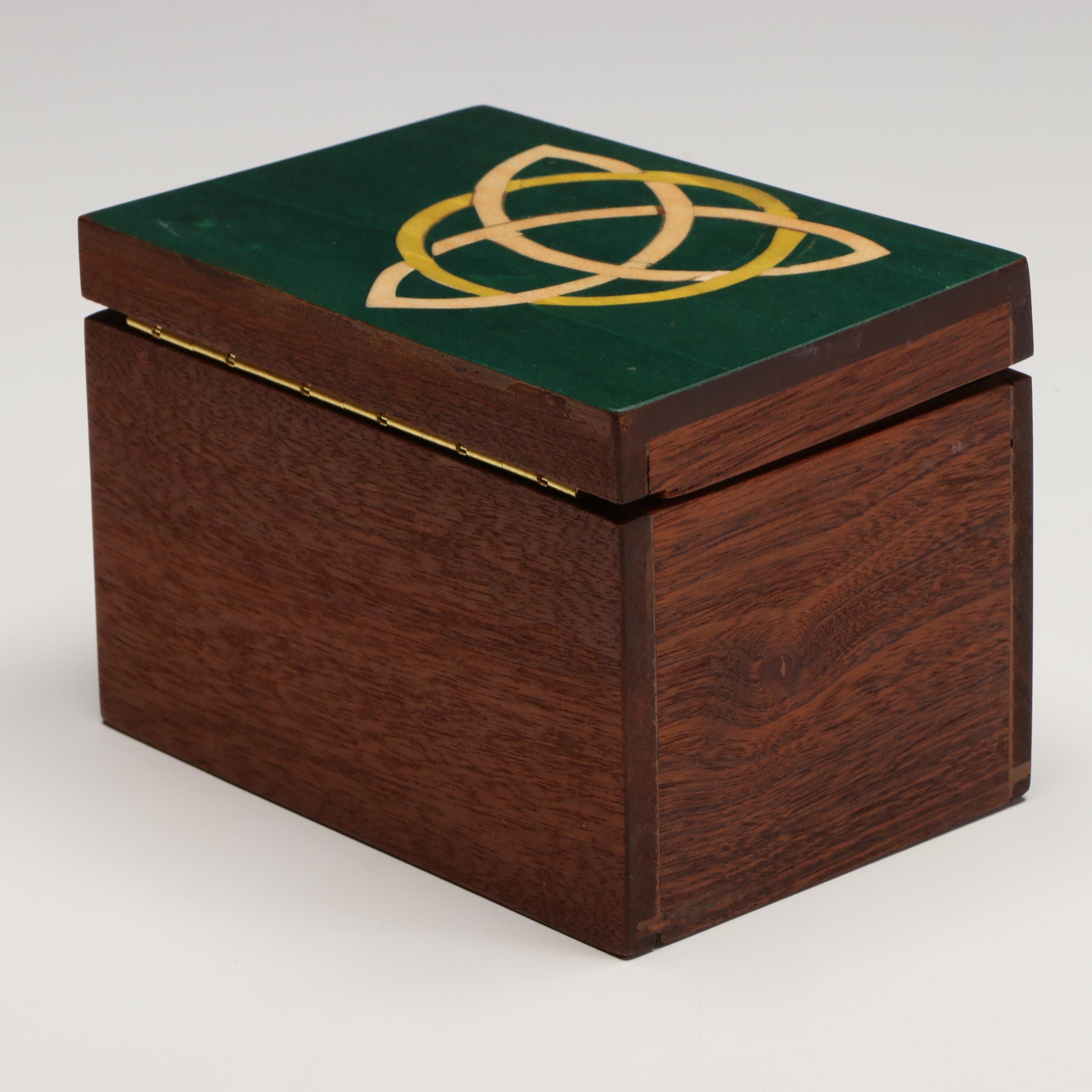 Signed Studio Inlaid Wood Boxes by W.M. Hergenroeder