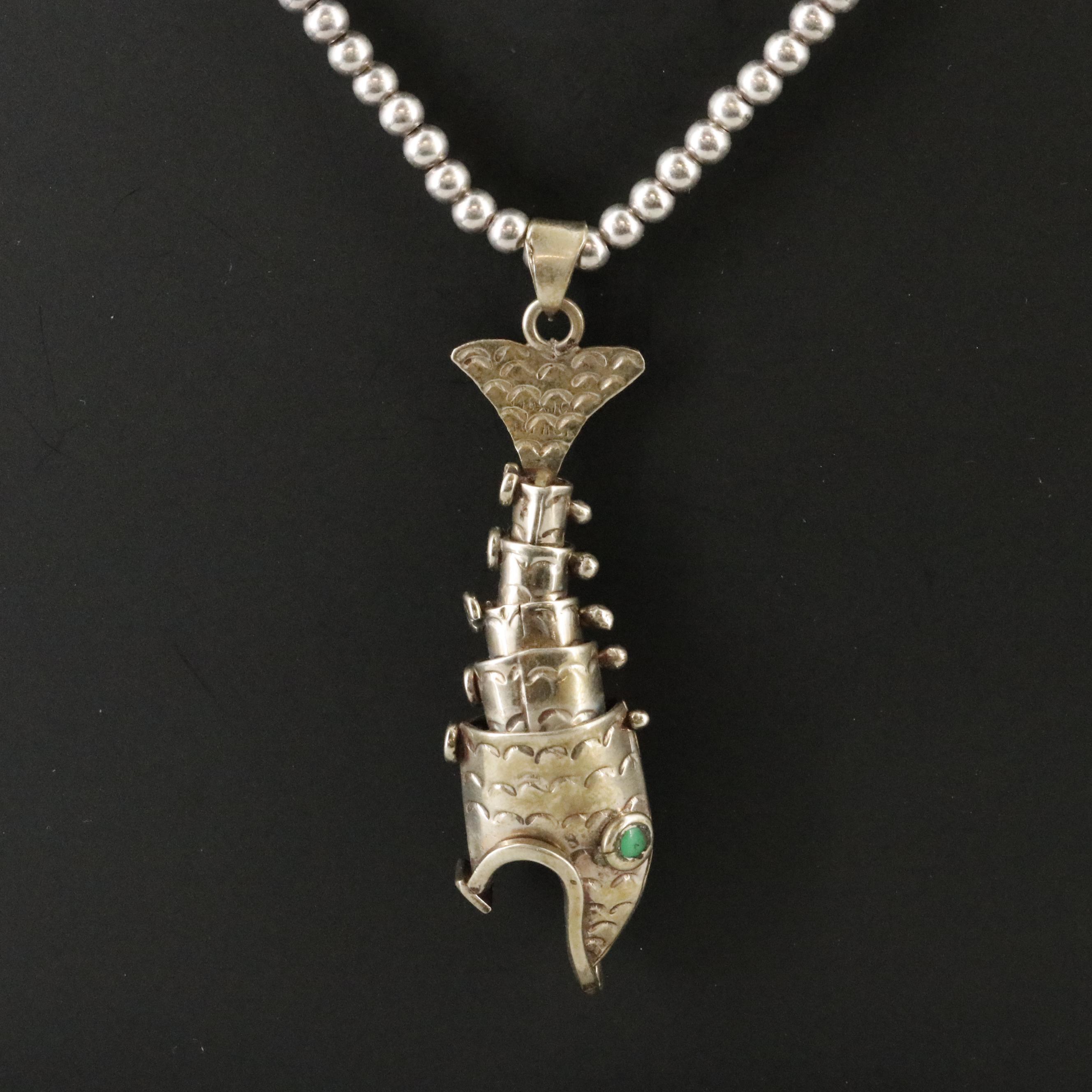 Articulated Fish on Sterling Chain