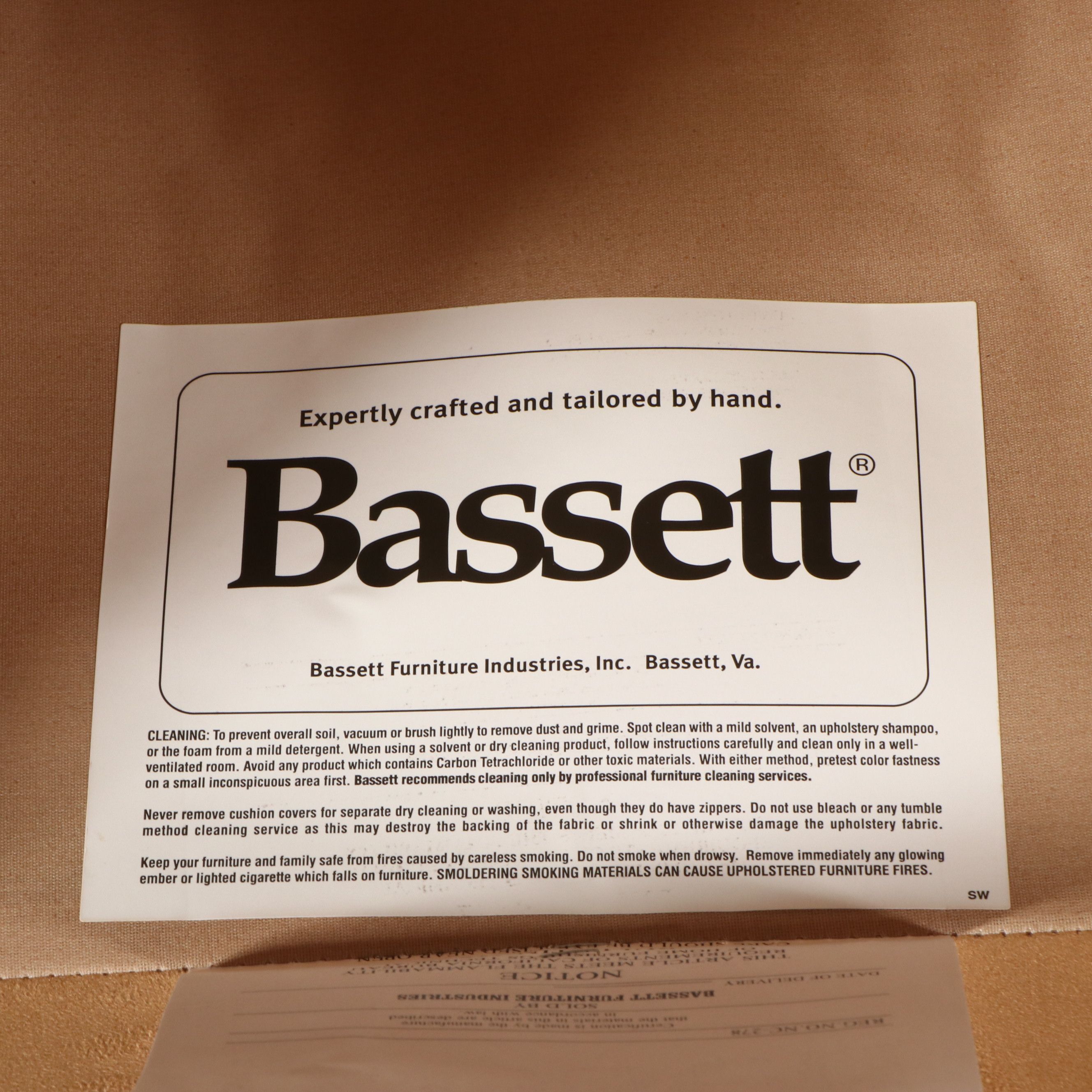 Pair of Bassett Furniture Faux Suede Upholstered Armchairs and Ottomans