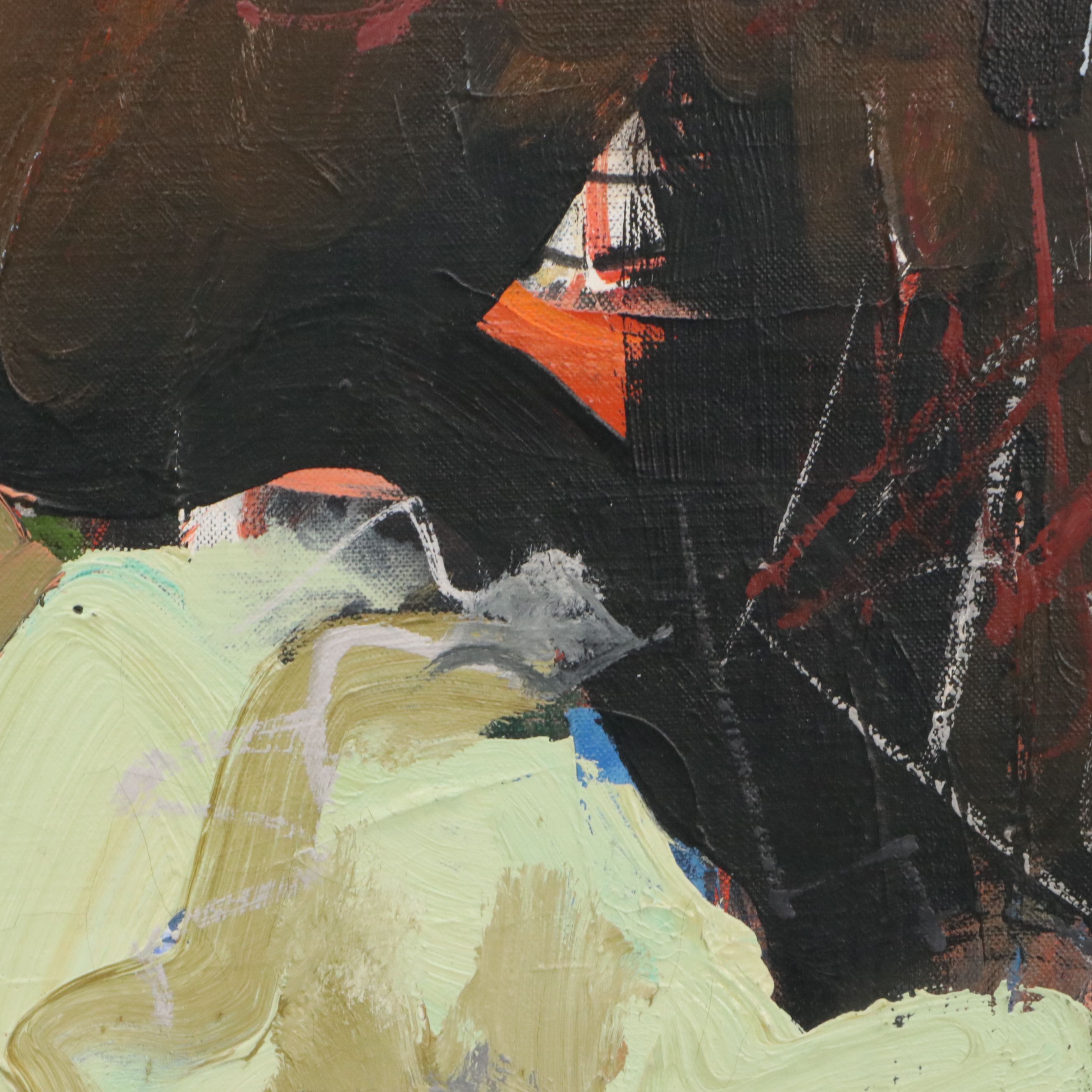 Byron Browne Oil Painting "Seated Figure," 1958