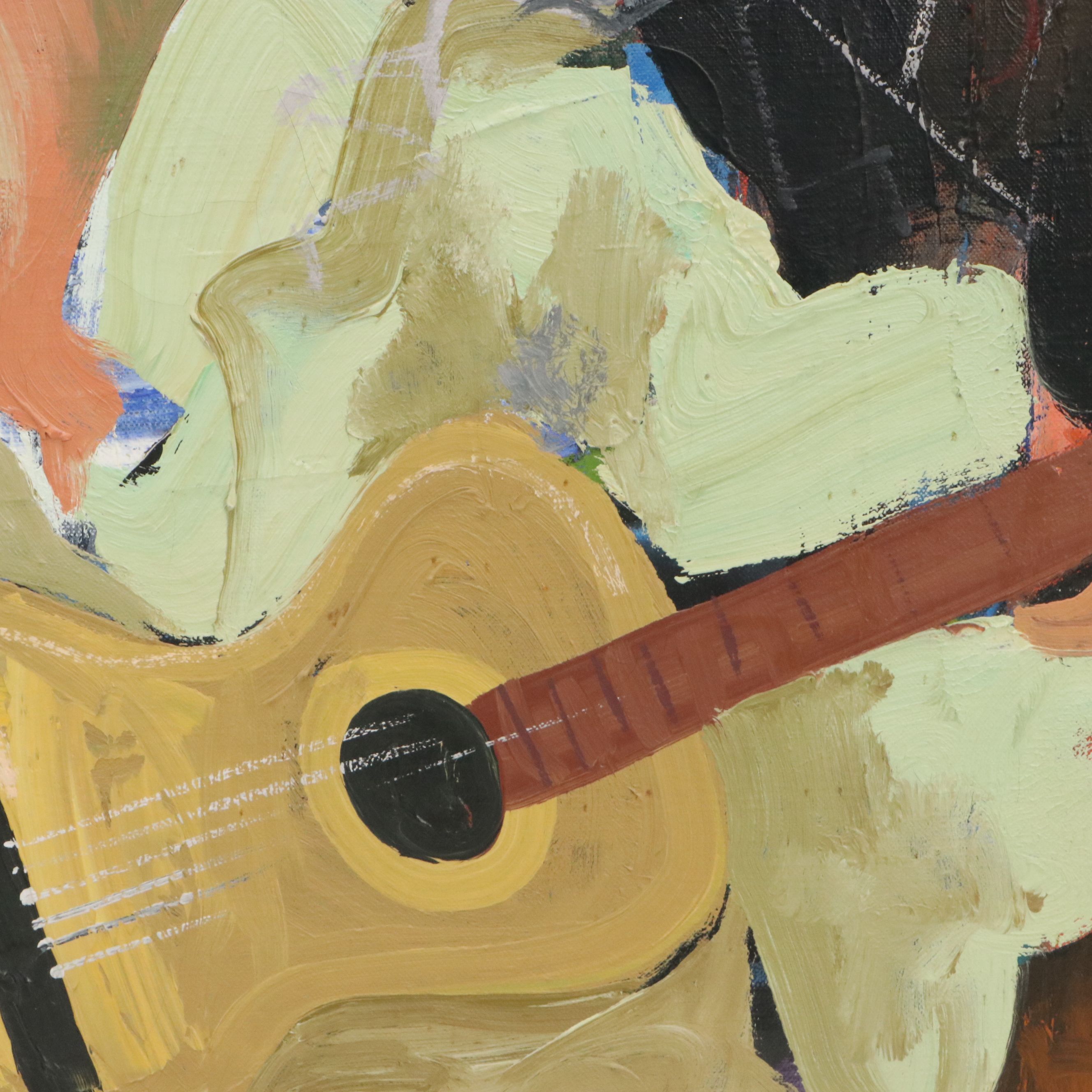 Byron Browne Oil Painting "Seated Figure," 1958