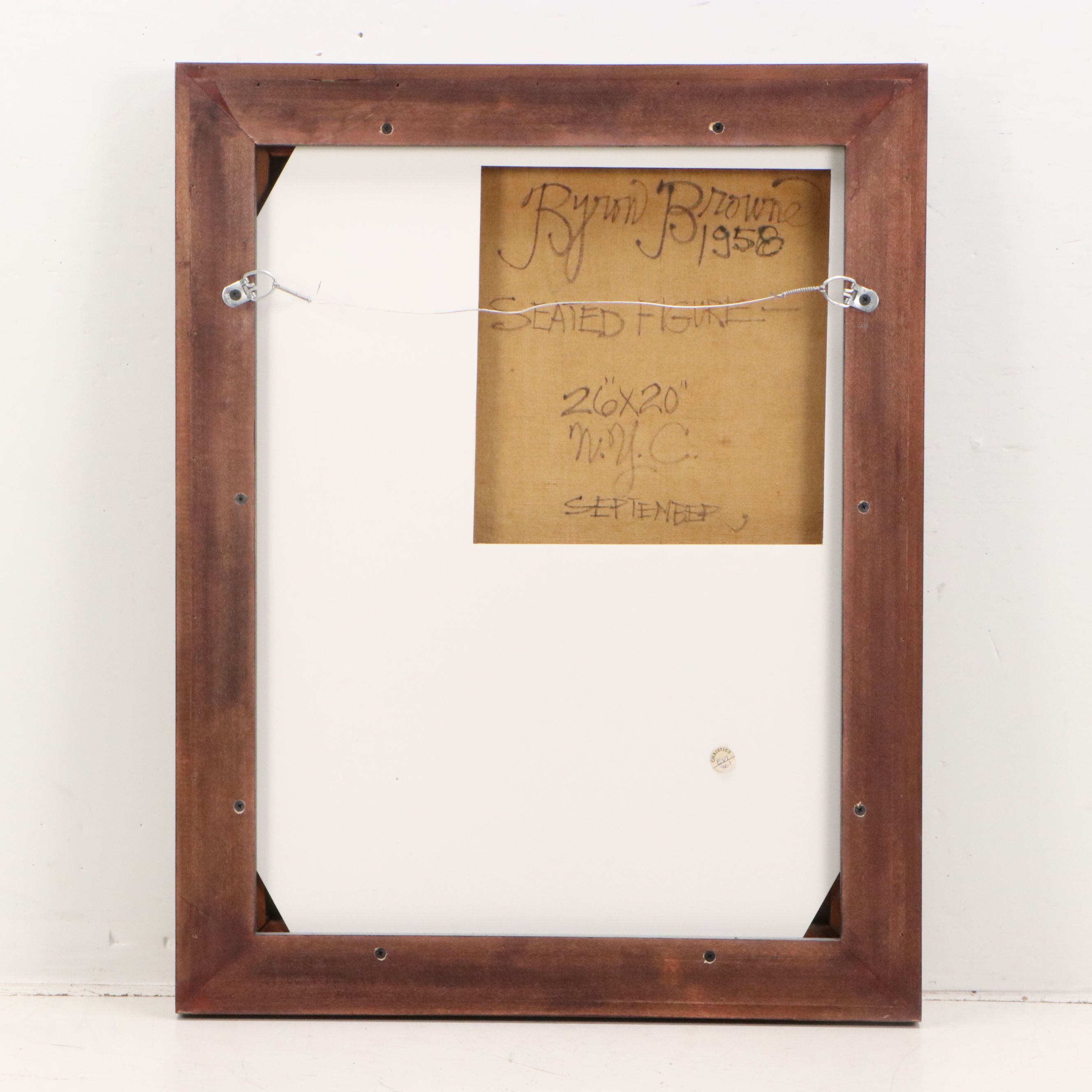 Byron Browne Oil Painting "Seated Figure," 1958