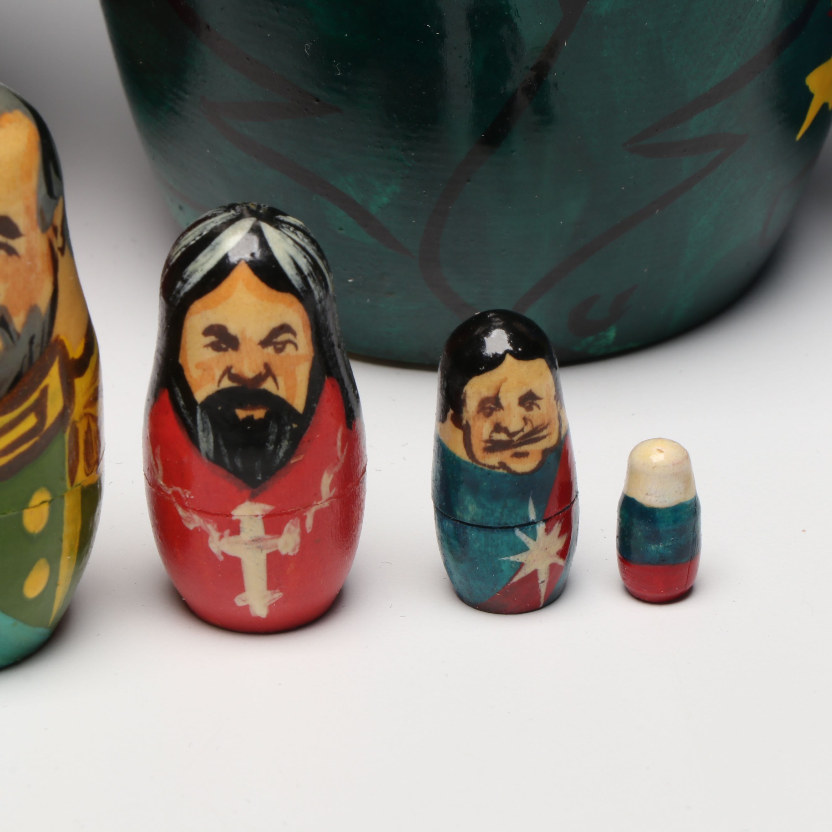 Russian Political Figure Wooden Nesting Dolls