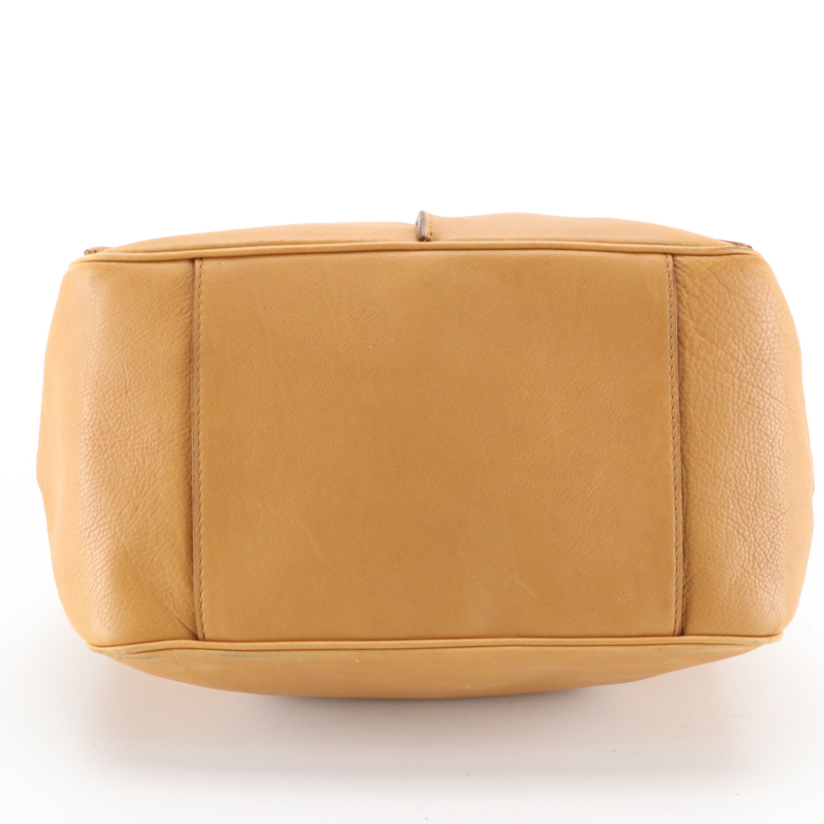 Celine Flap-Lock Handbag in Tan Calfskin Leather