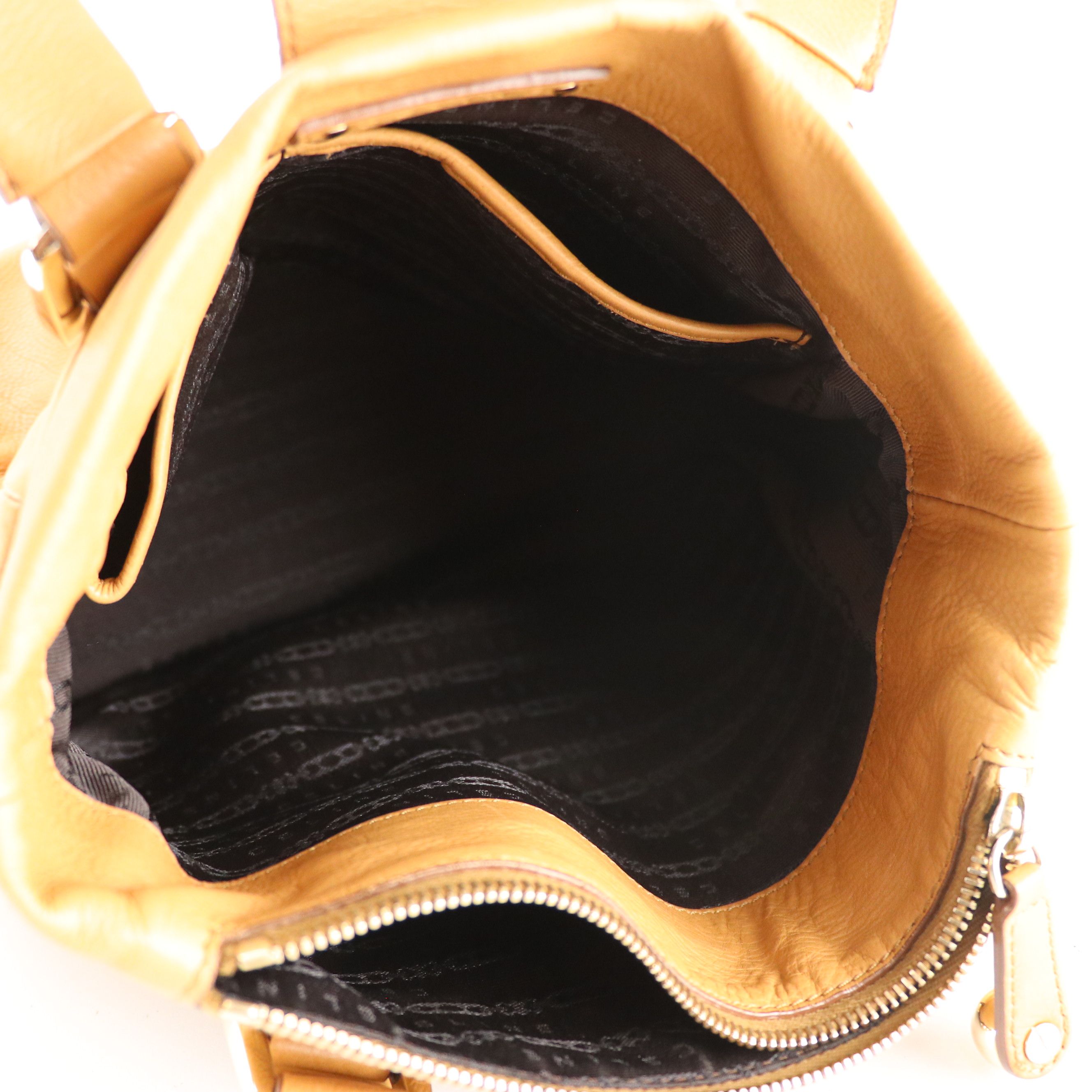 Celine Flap-Lock Handbag in Tan Calfskin Leather