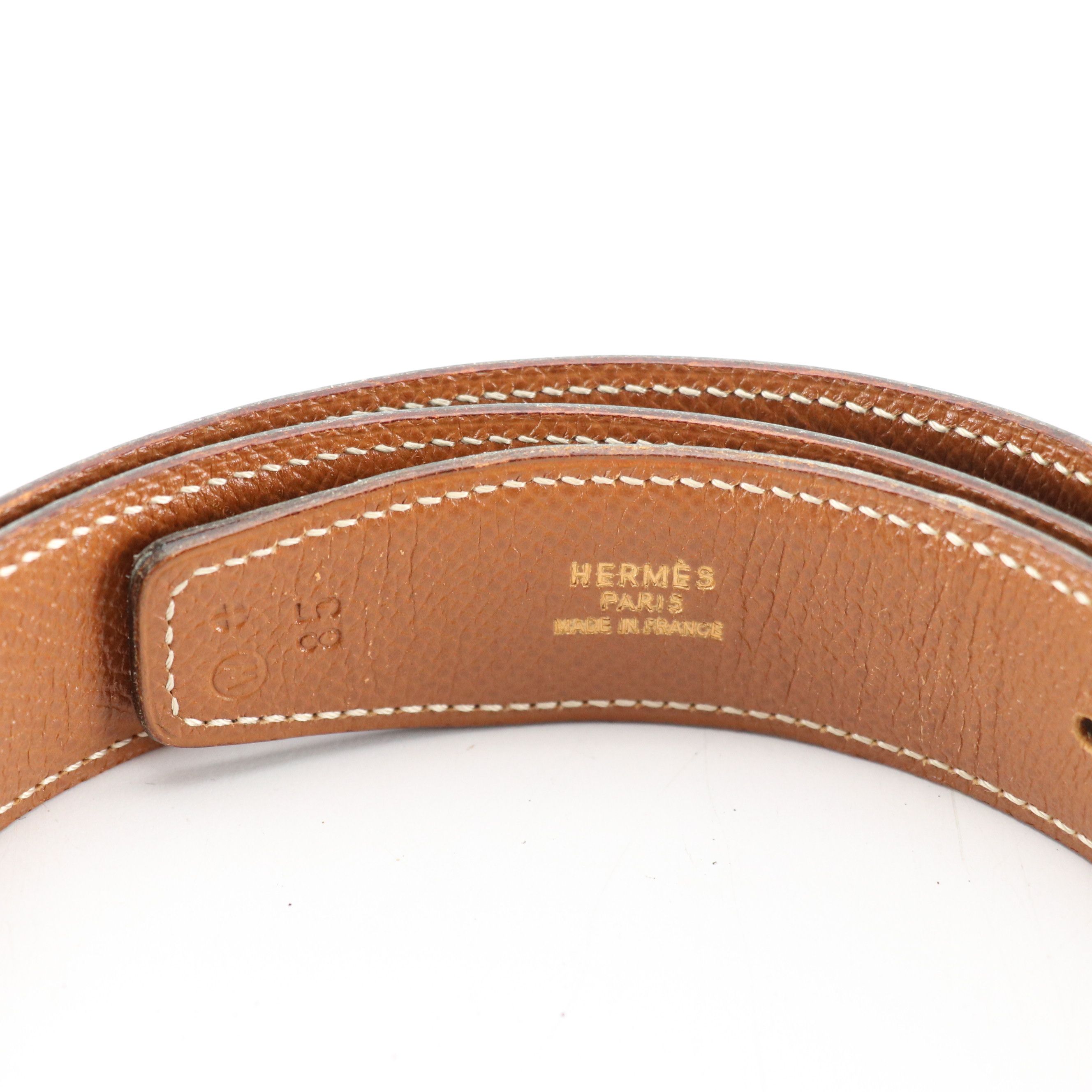 Hermès Gold Plated H Constance Reversible Belt in Black and Brown Leather