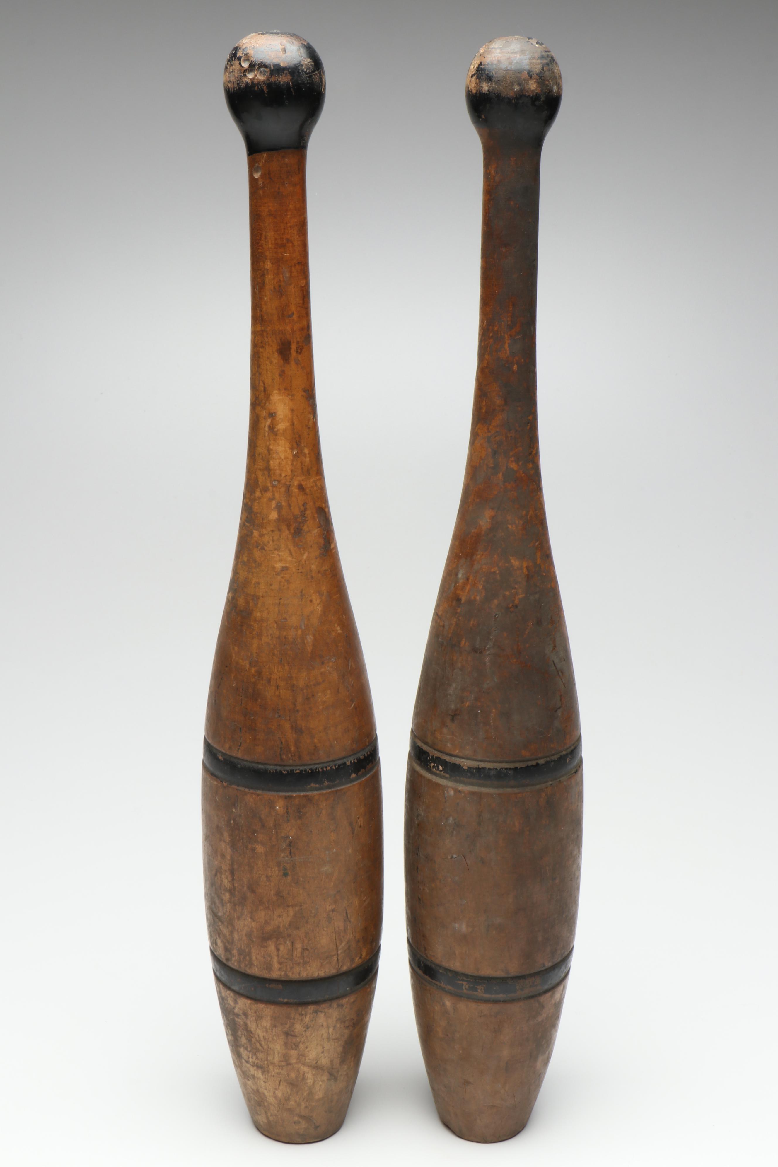 Painted Wooden Juggling Pins, 2 Pounds