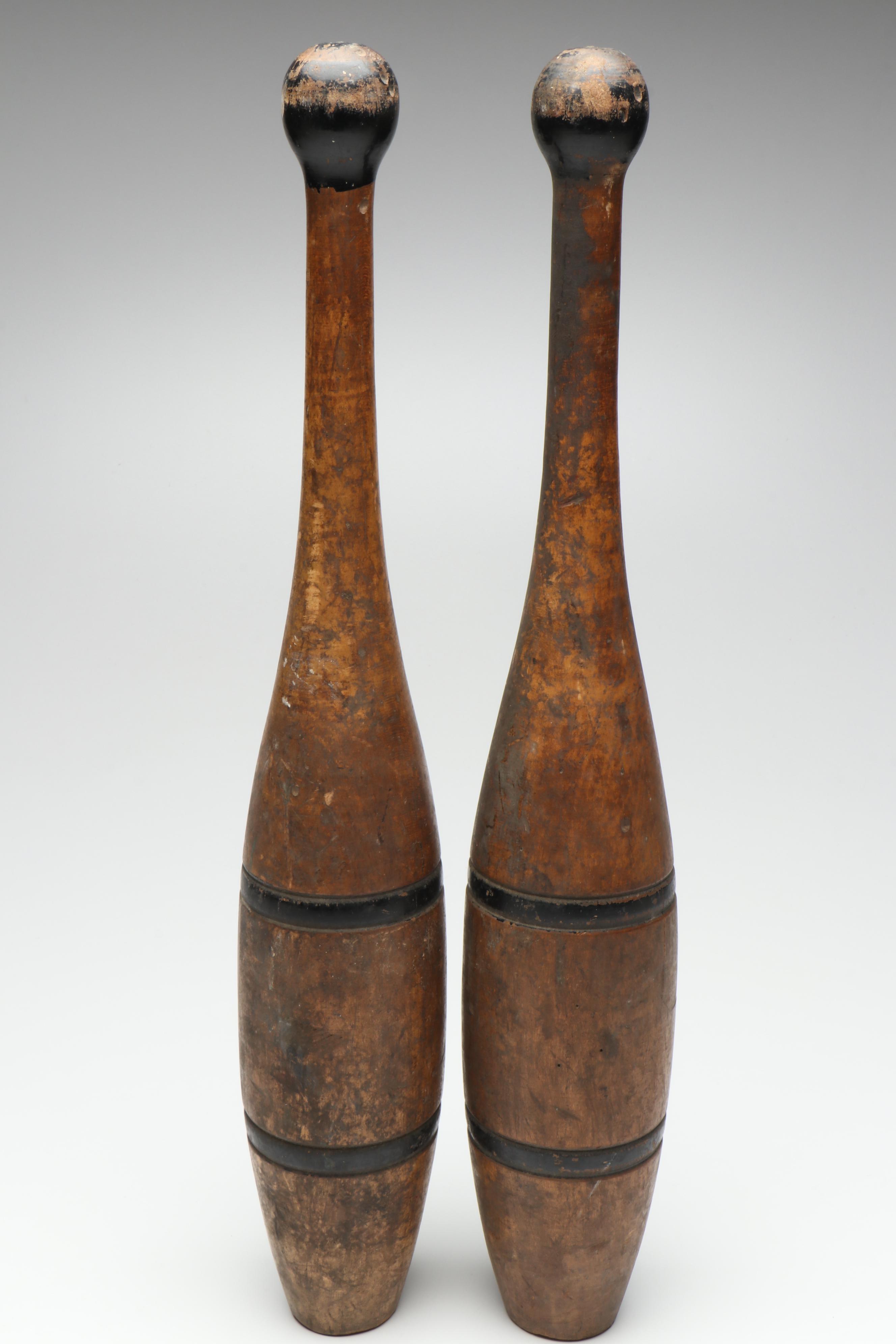 Painted Wooden Juggling Pins, 2 Pounds