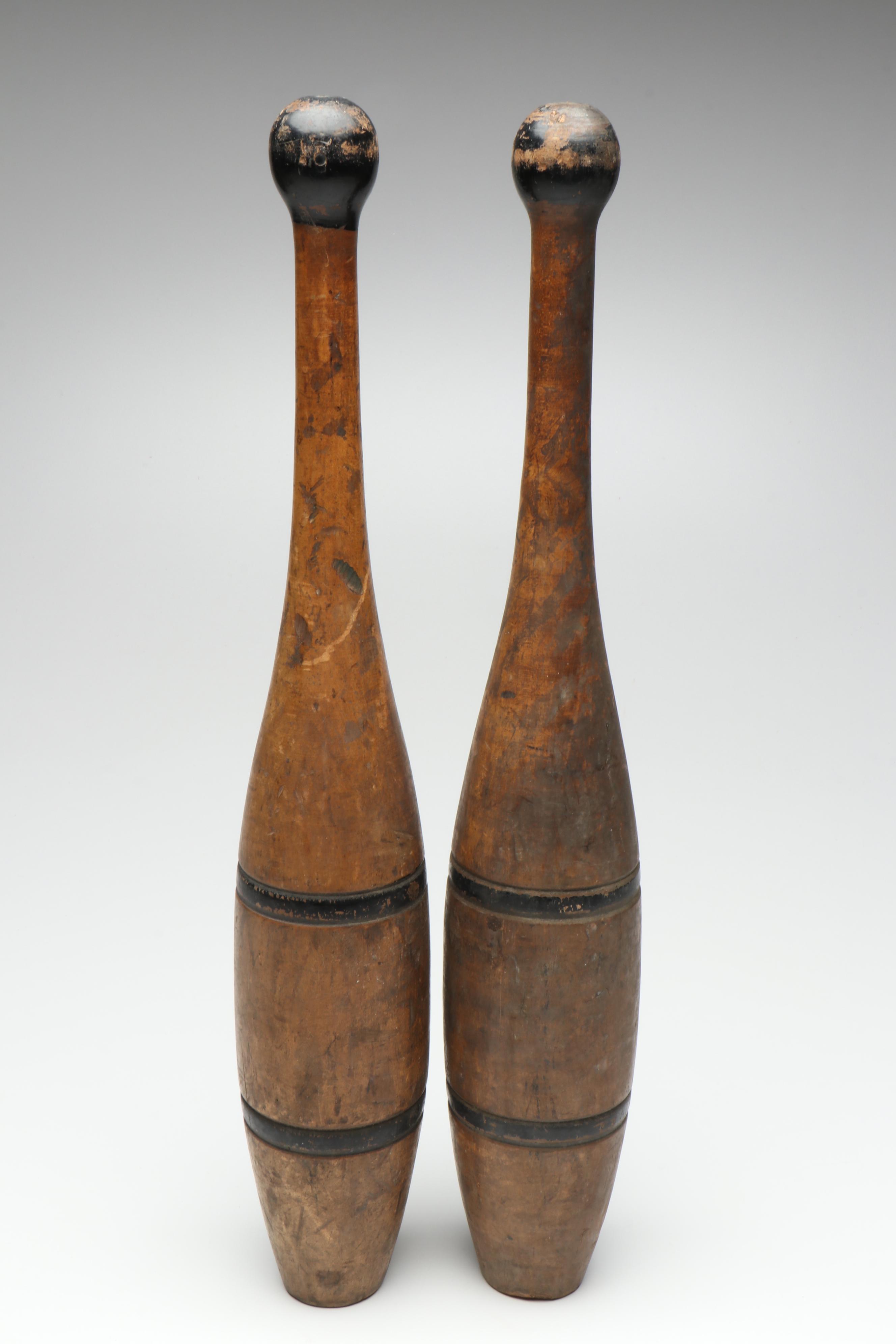 Painted Wooden Juggling Pins, 2 Pounds