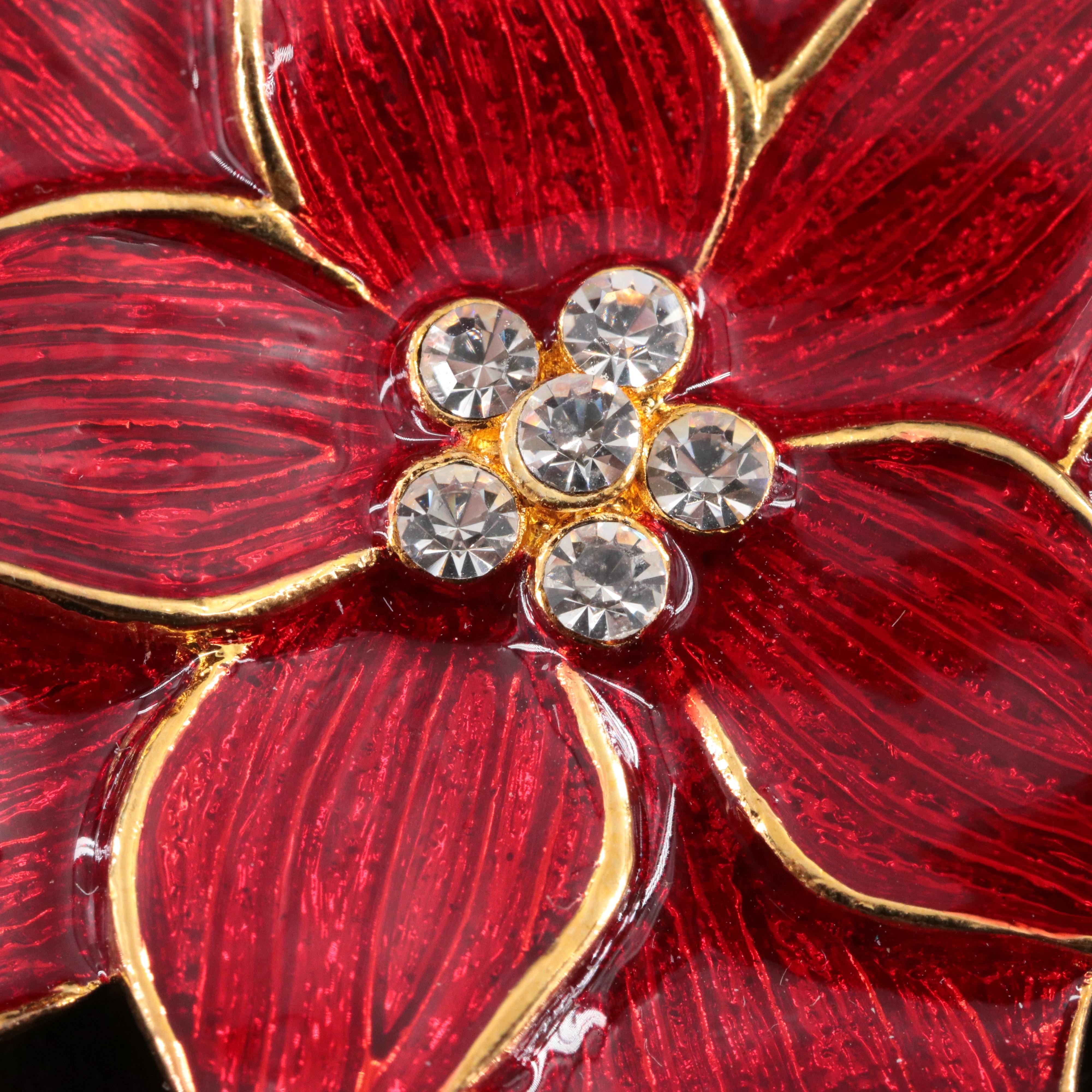 Eisenberg Ice, Warner and Eisenberg Christmas Tree and Poinsettia Brooches