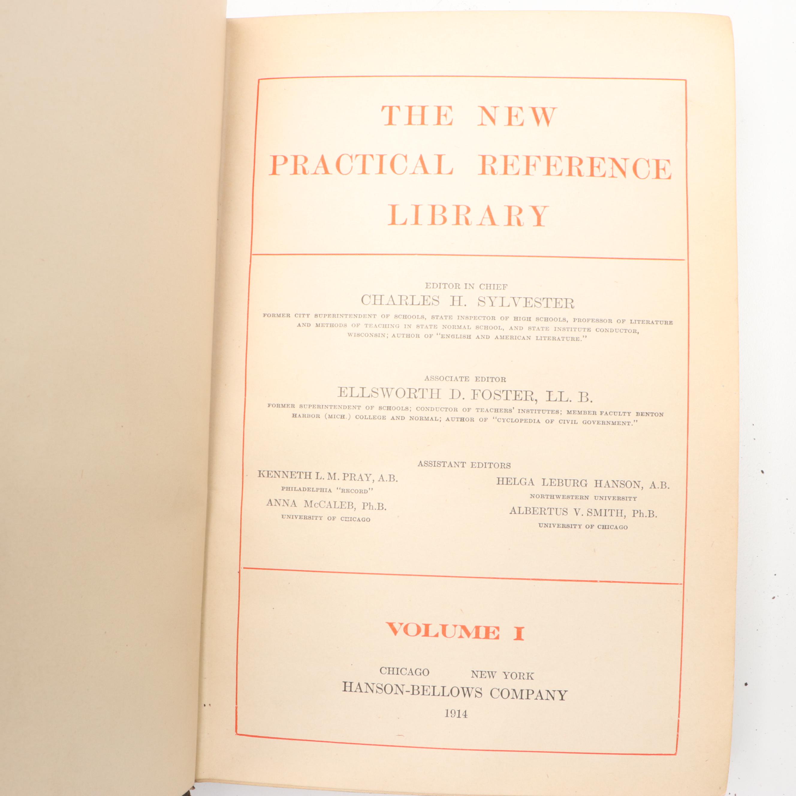 "The Practical Reference Library" Volumes I-VI Edited by Charles H. Sylvester