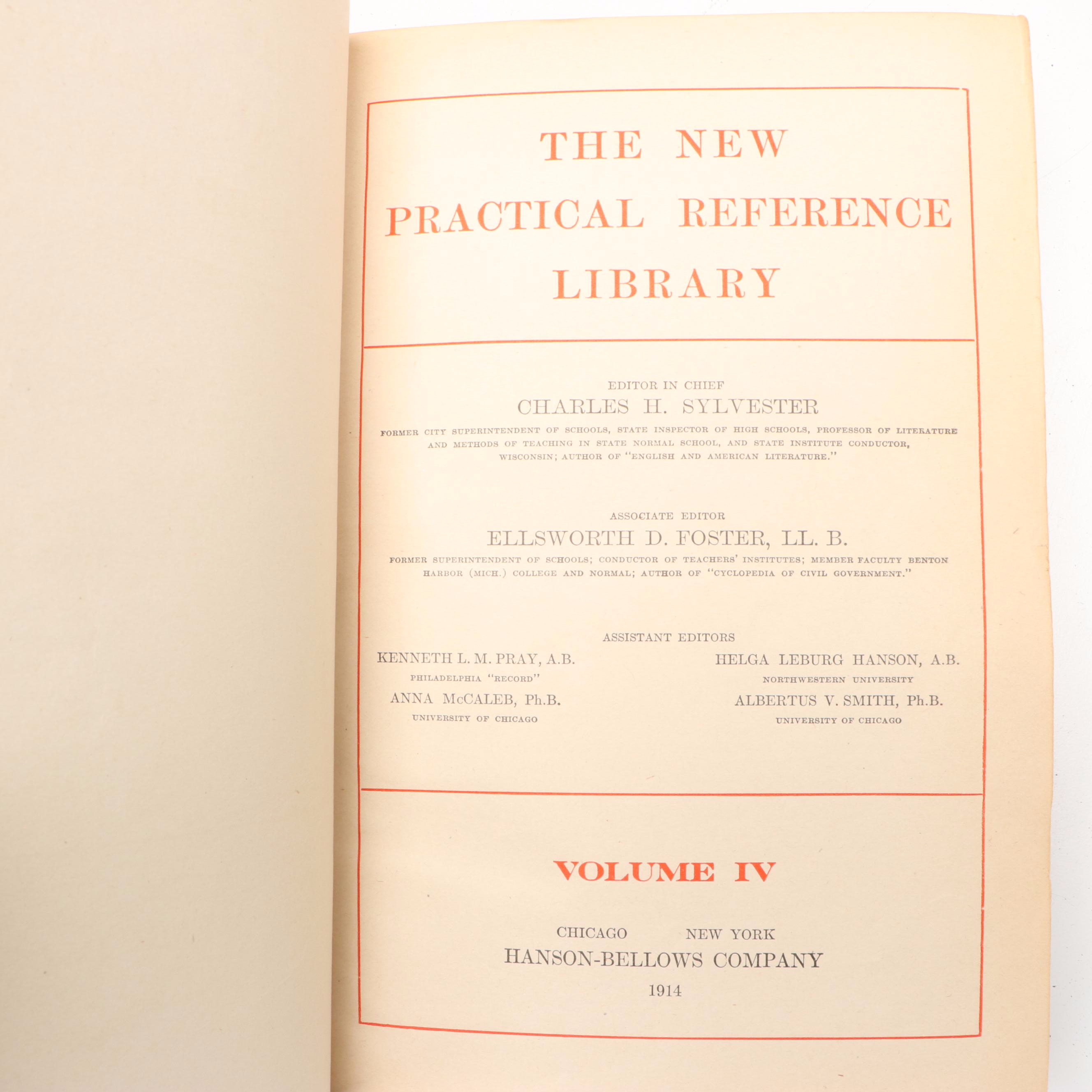 "The Practical Reference Library" Volumes I-VI Edited by Charles H. Sylvester