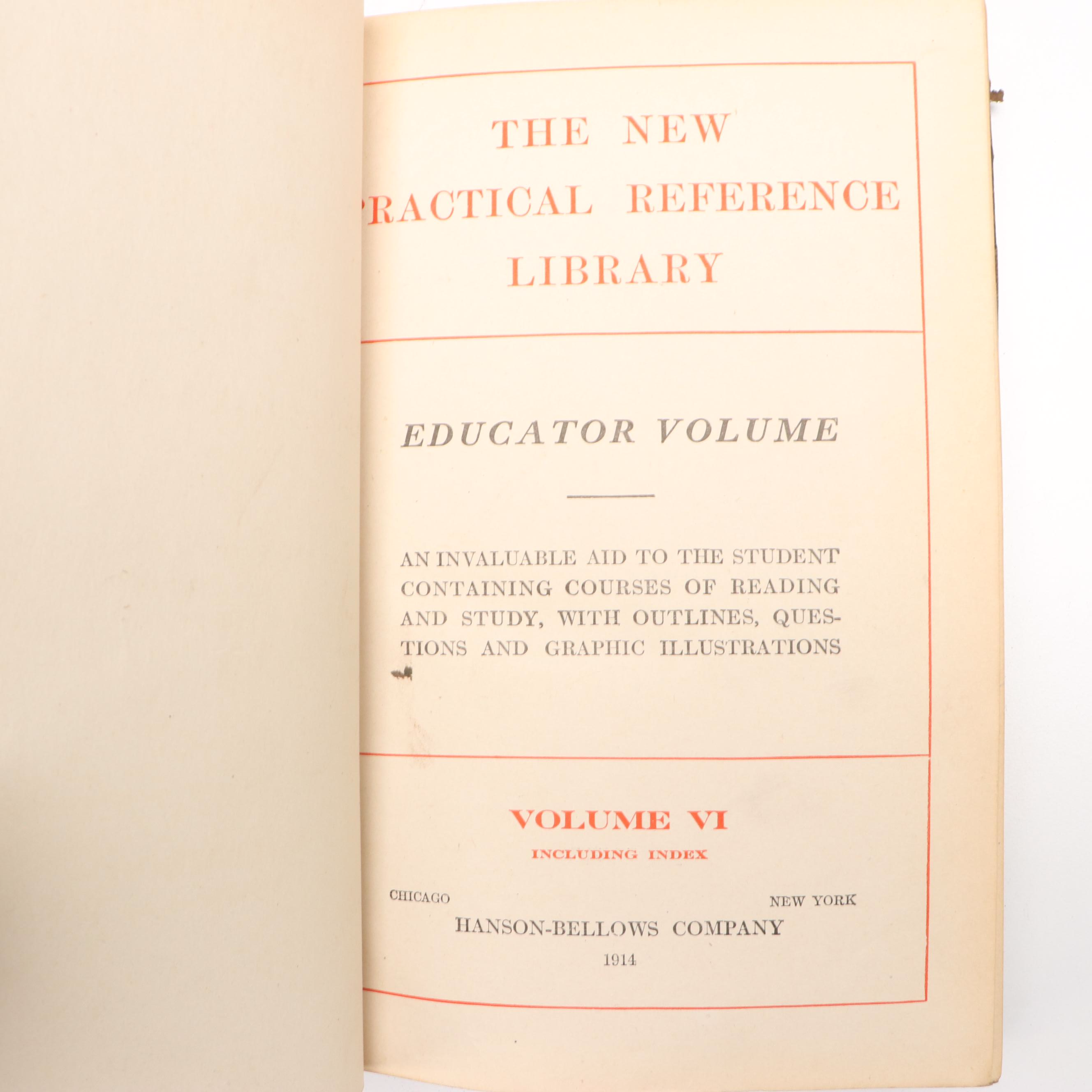 "The Practical Reference Library" Volumes I-VI Edited by Charles H. Sylvester