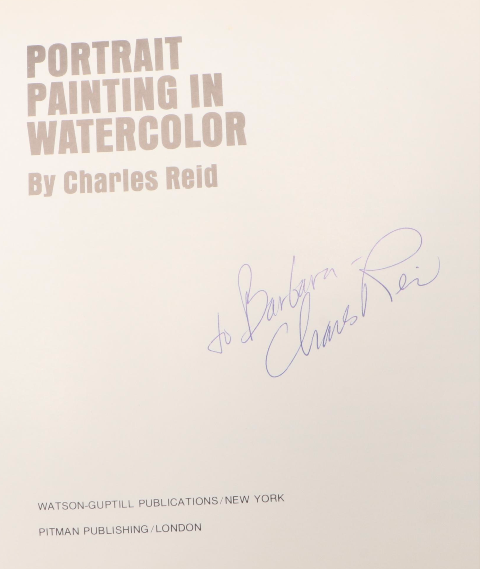 "Portrait Painting in Watercolor" Signed by Charles Reid with Other Art Books