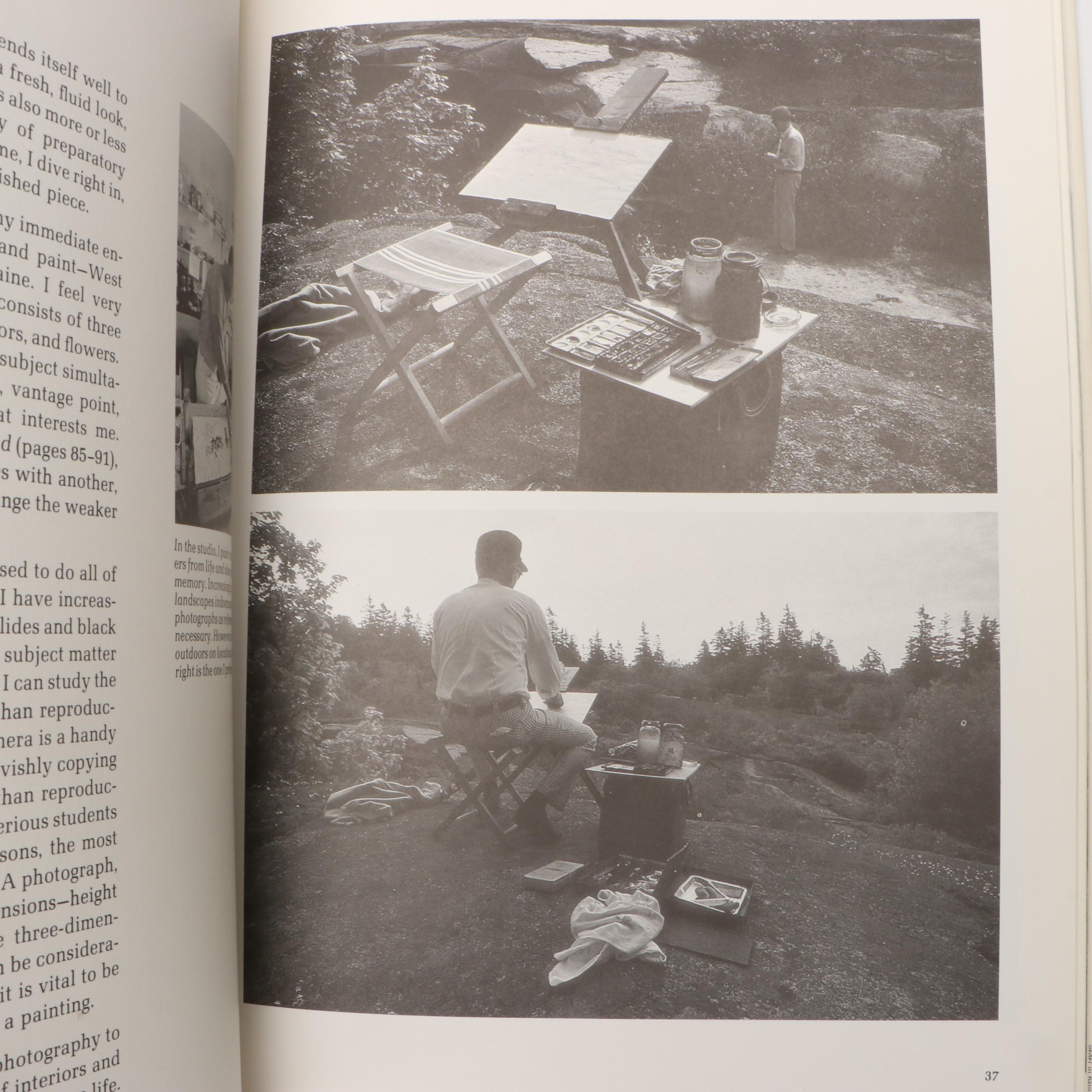 "Portrait Painting in Watercolor" Signed by Charles Reid with Other Art Books