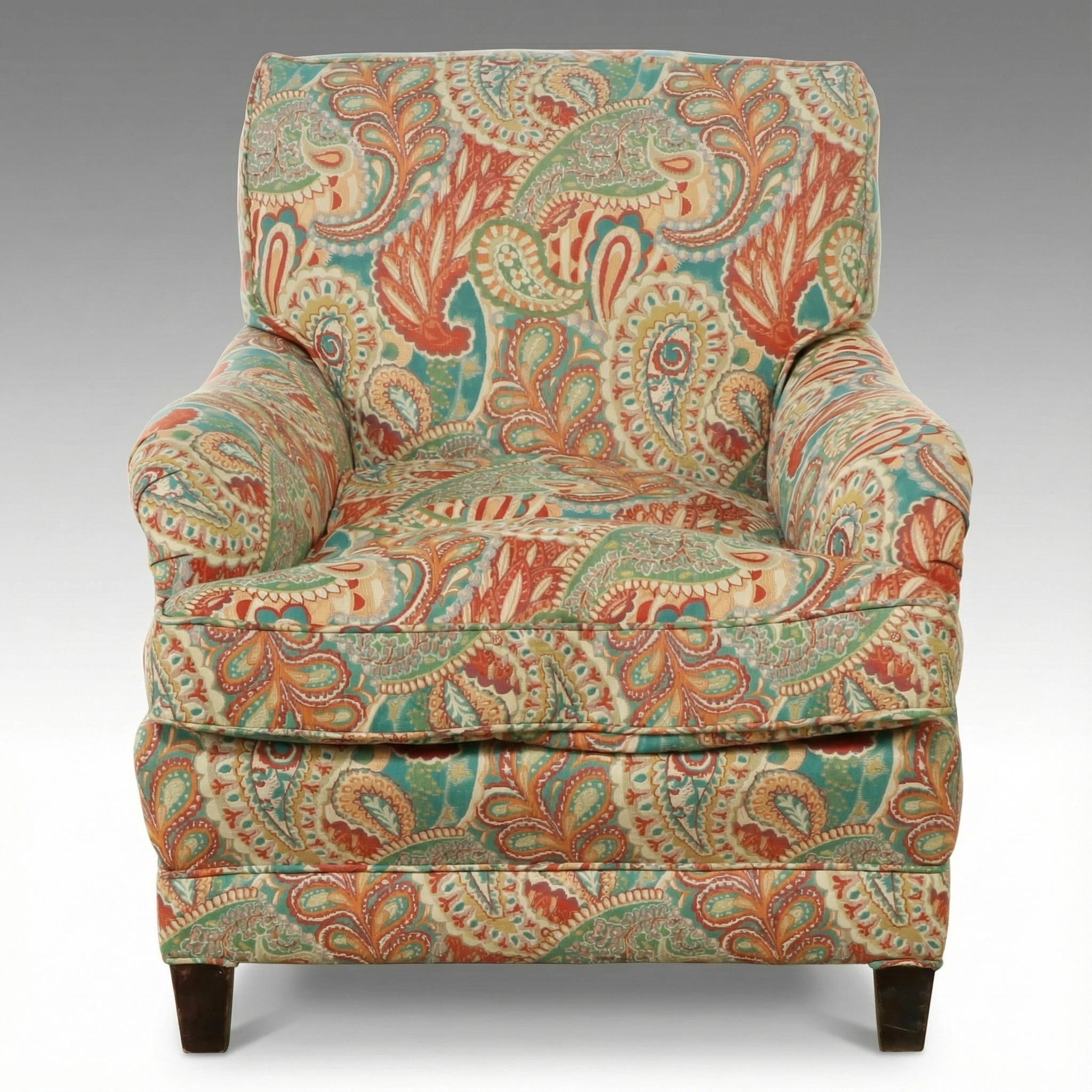 Contemporary Paisley Upholstered Armchair