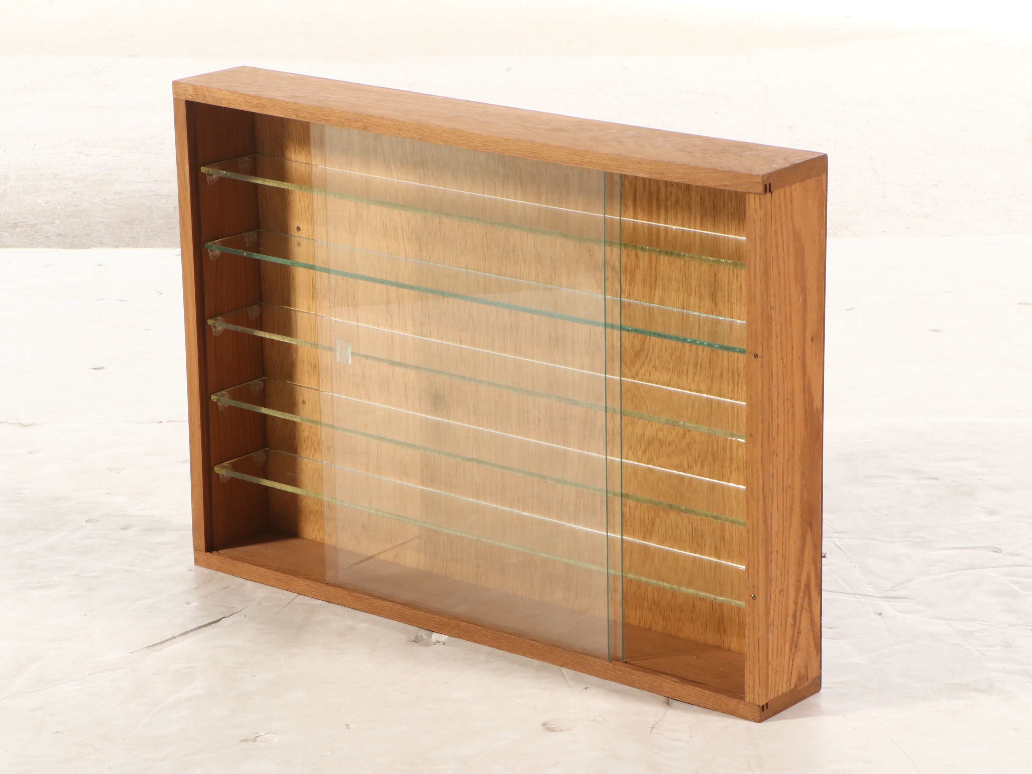 Mid Century Modern Style Wood and Glass Display Cabinets