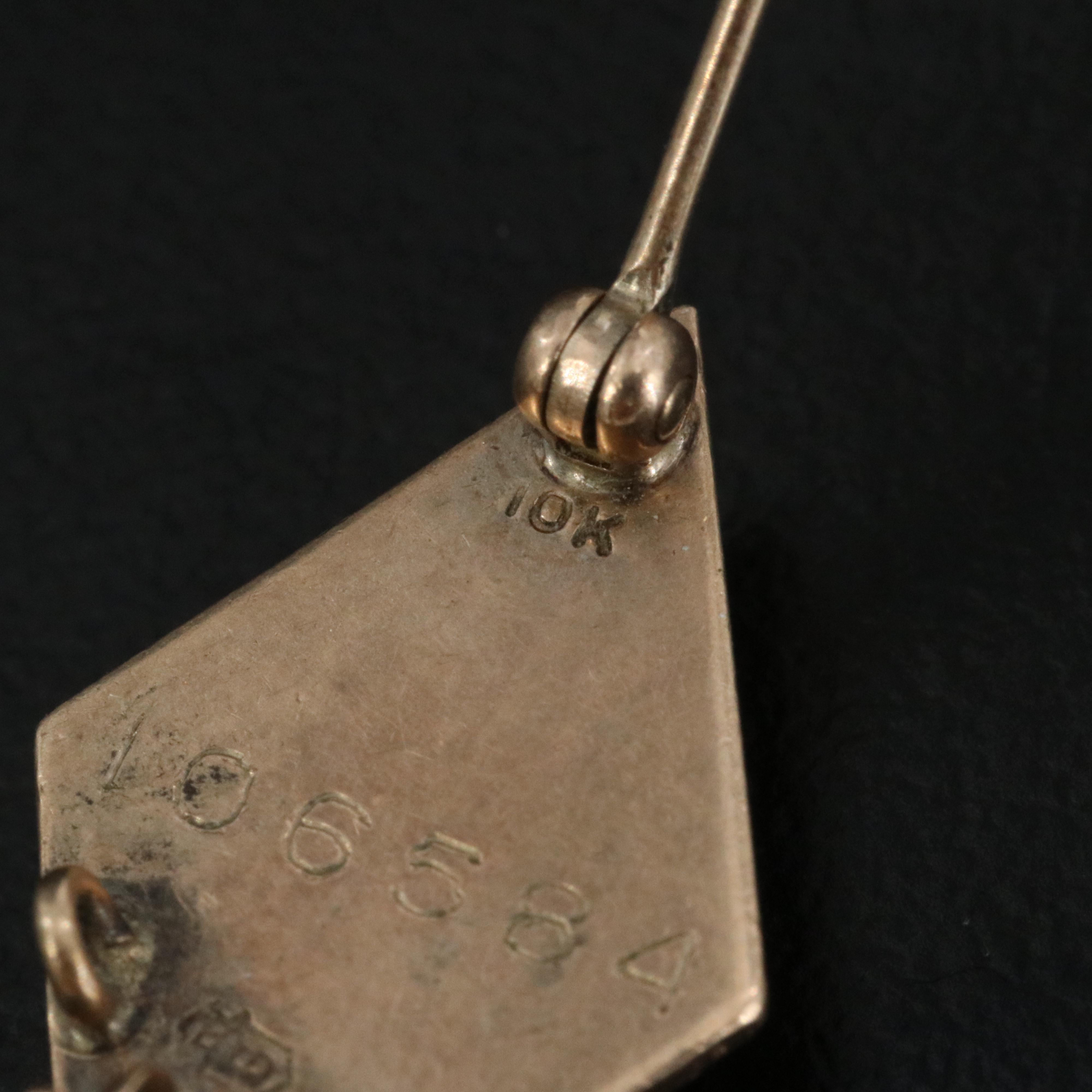 Vintage Fraternal 10K Enamel Sigma Alpha Epsilon Pin