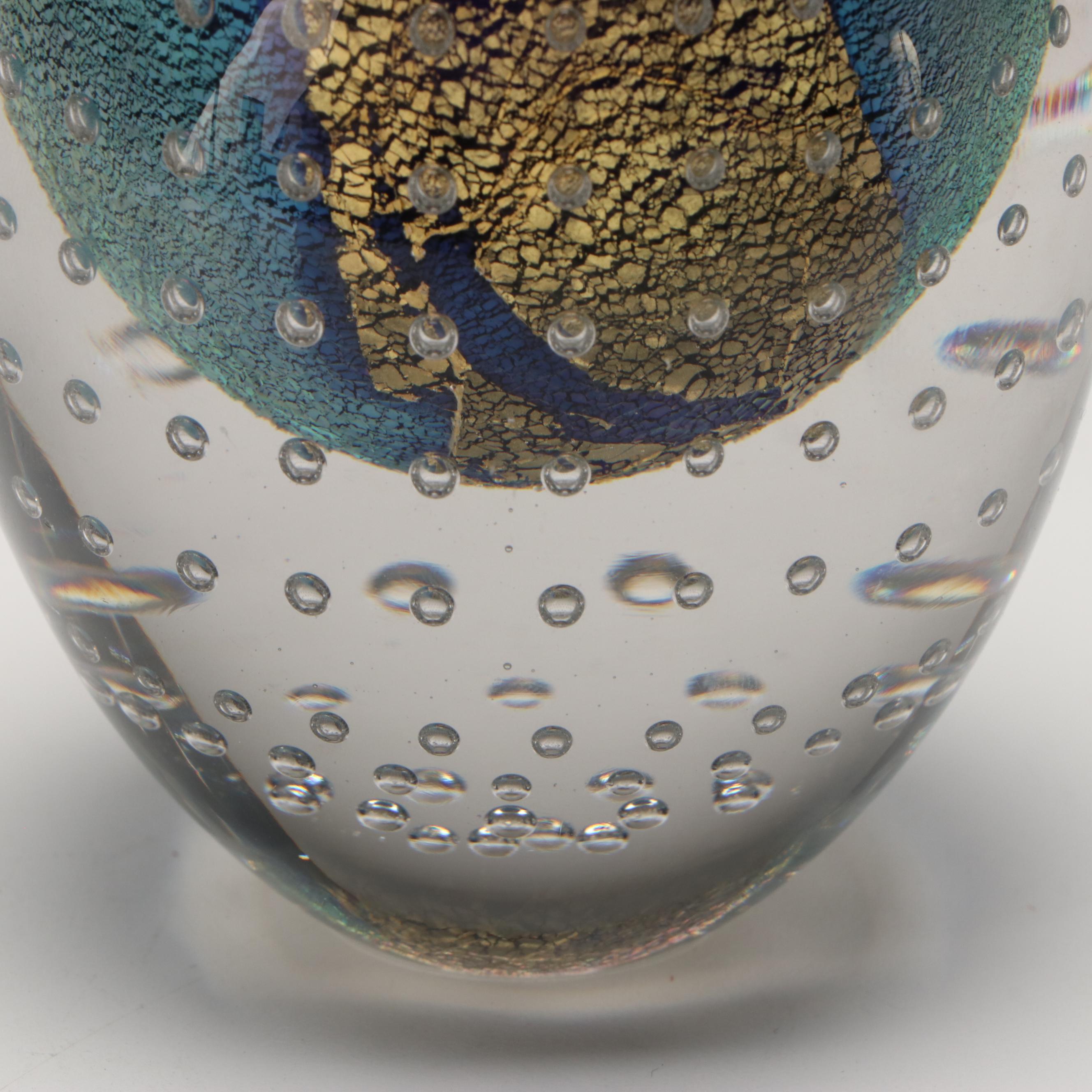 Signed Robert Eickholt Art Glass Perfume Bottle, 1990