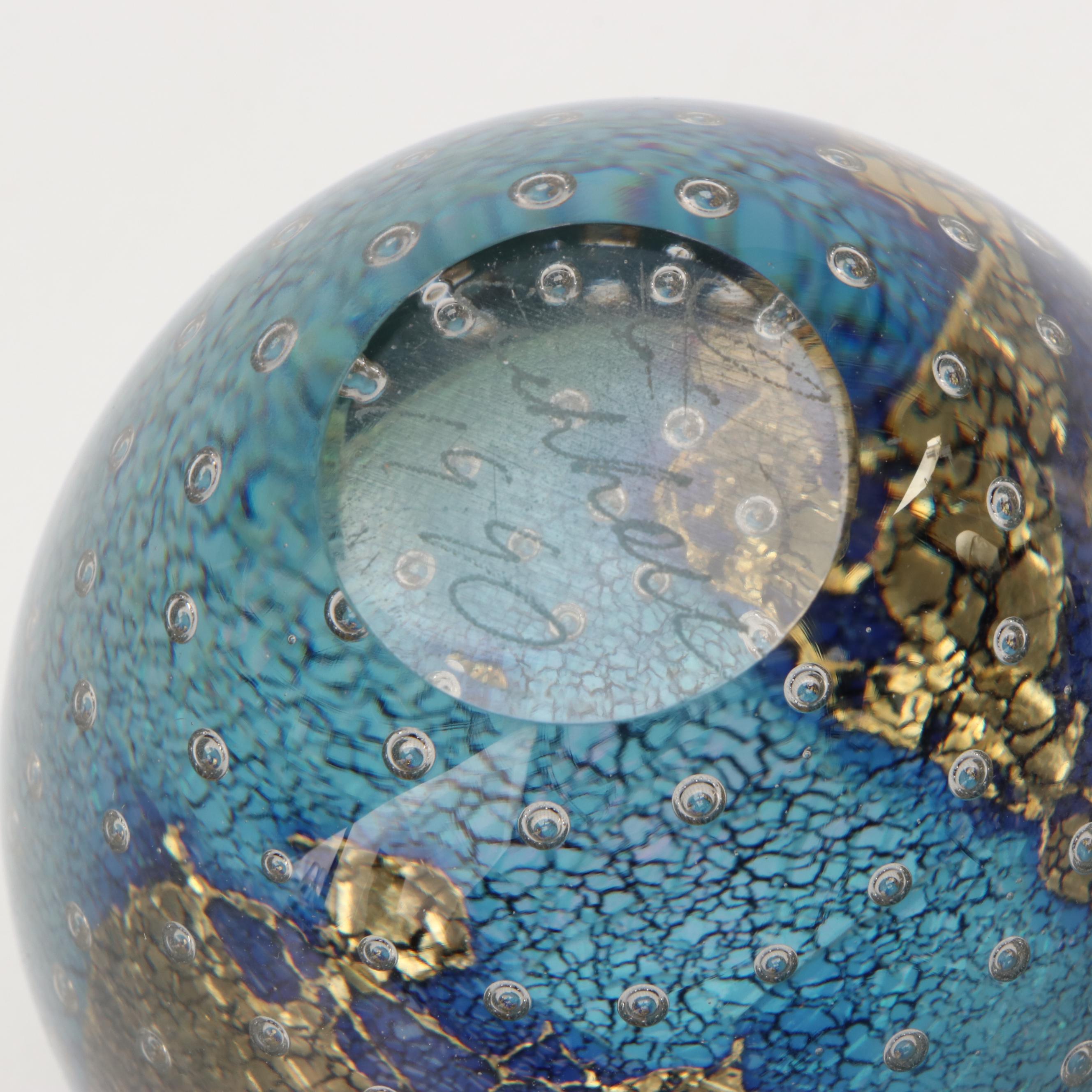 Signed Robert Eickholt Art Glass Perfume Bottle, 1990