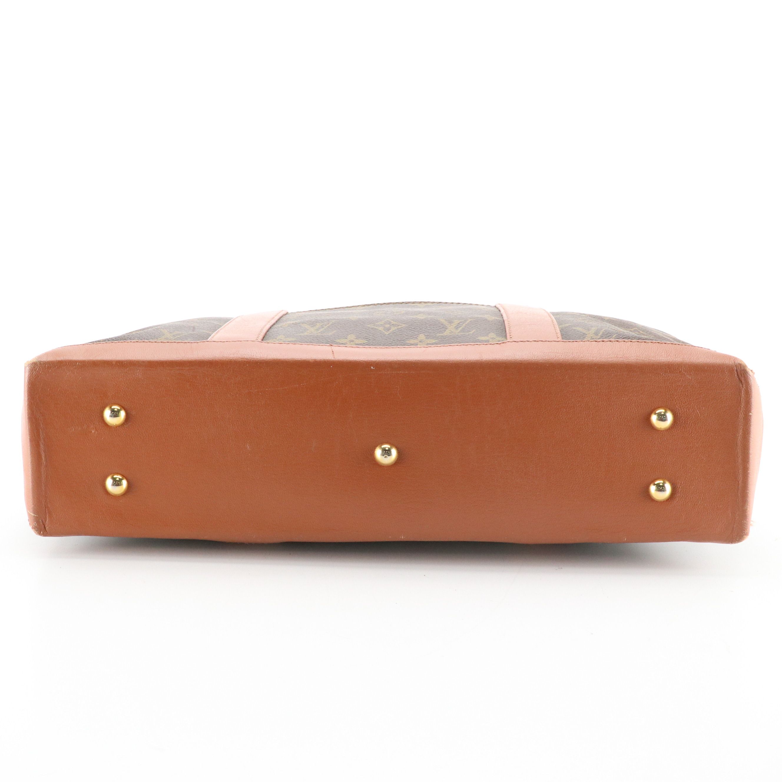 Louis Vuitton Sac Weekend PM Zip Tote in Monogram Canvas and Brown Leather