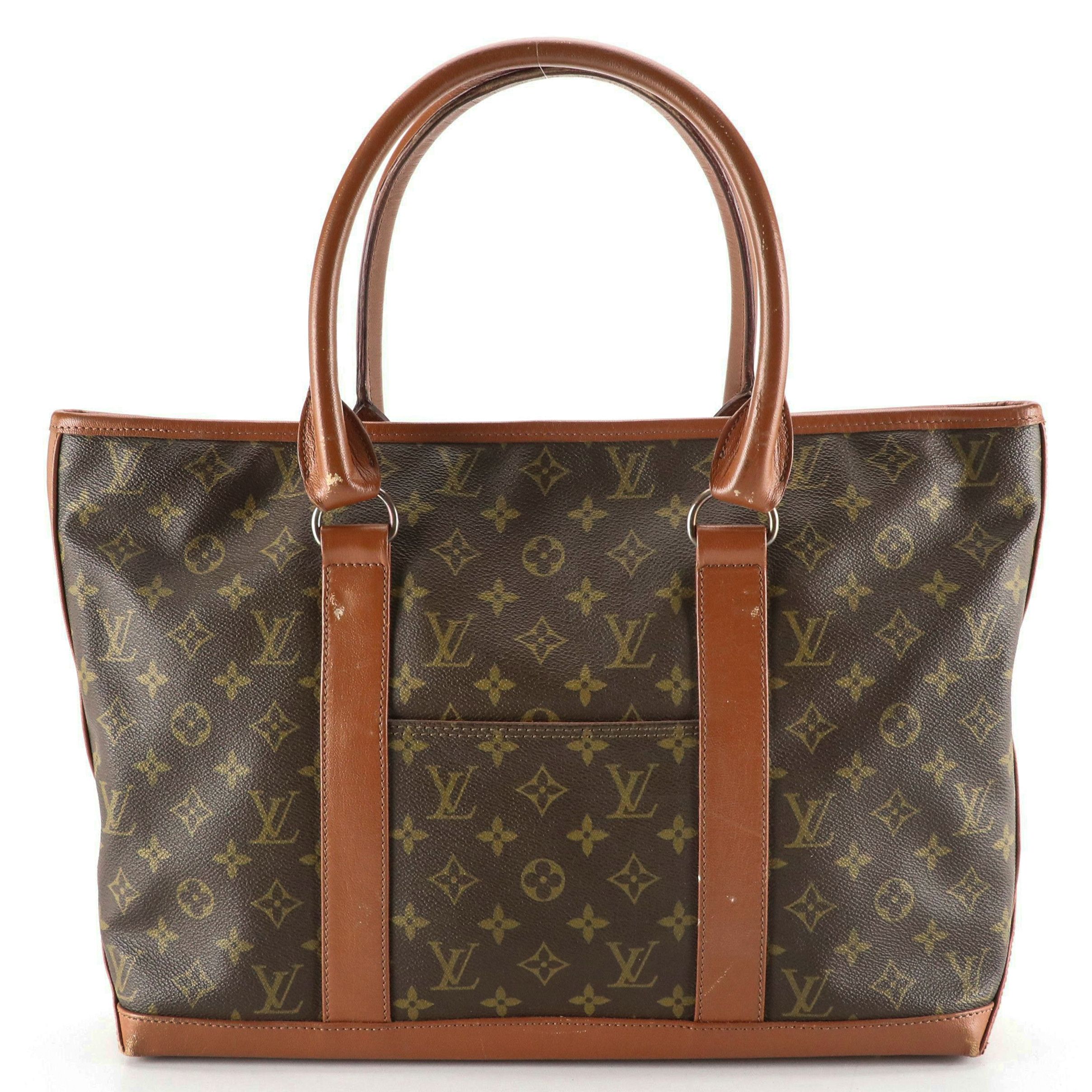 Louis Vuitton Sac Weekend PM Zip Tote in Monogram Canvas and Brown Leather