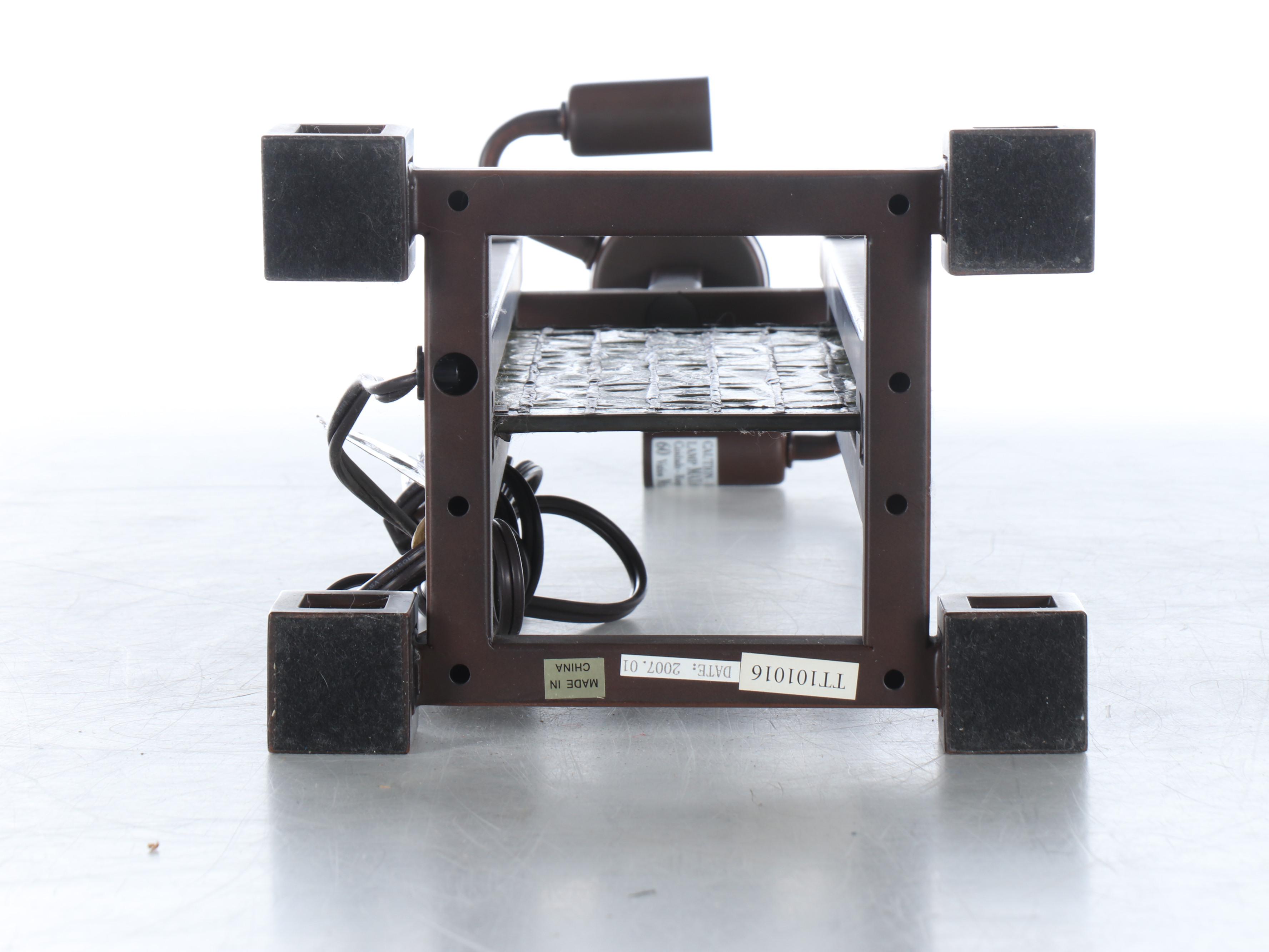 Mission Style Slag Glass Table Lamp