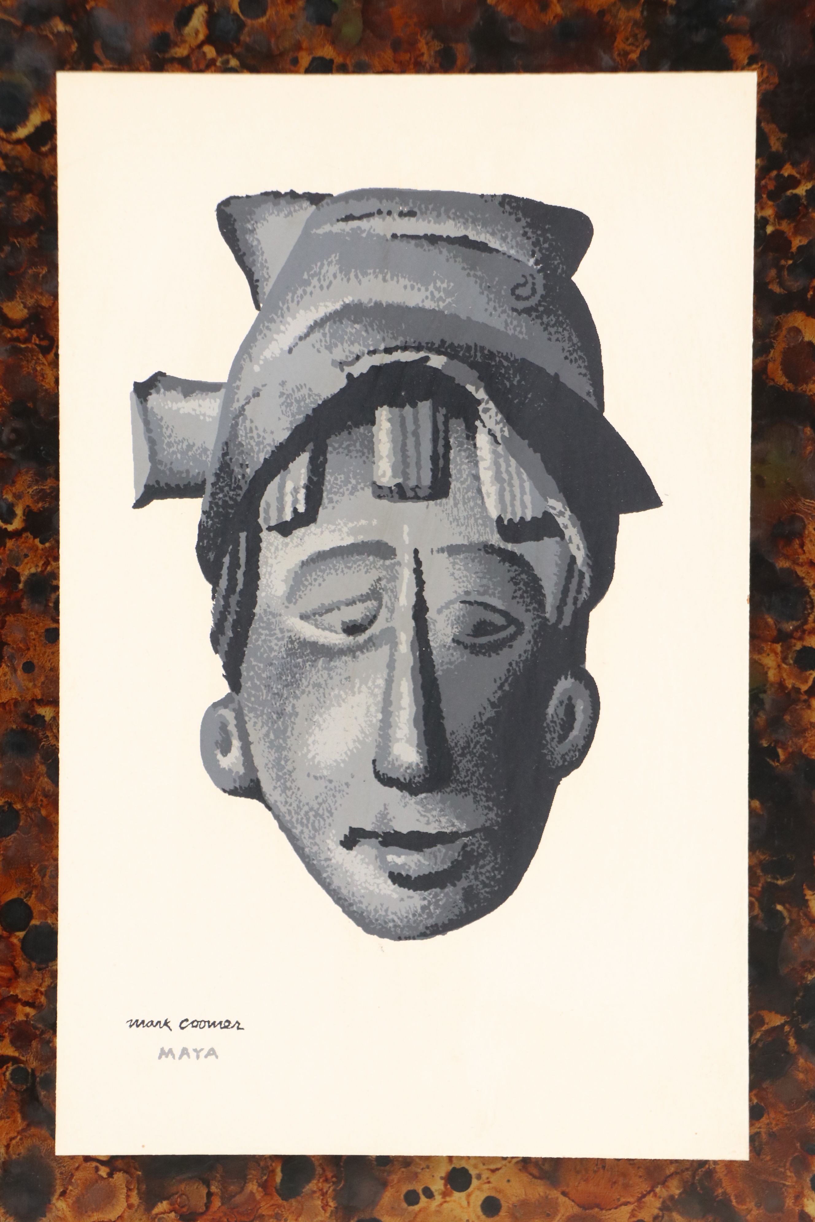 Mark Coomer Serigraphs of Mayan and Aztec Face Masks