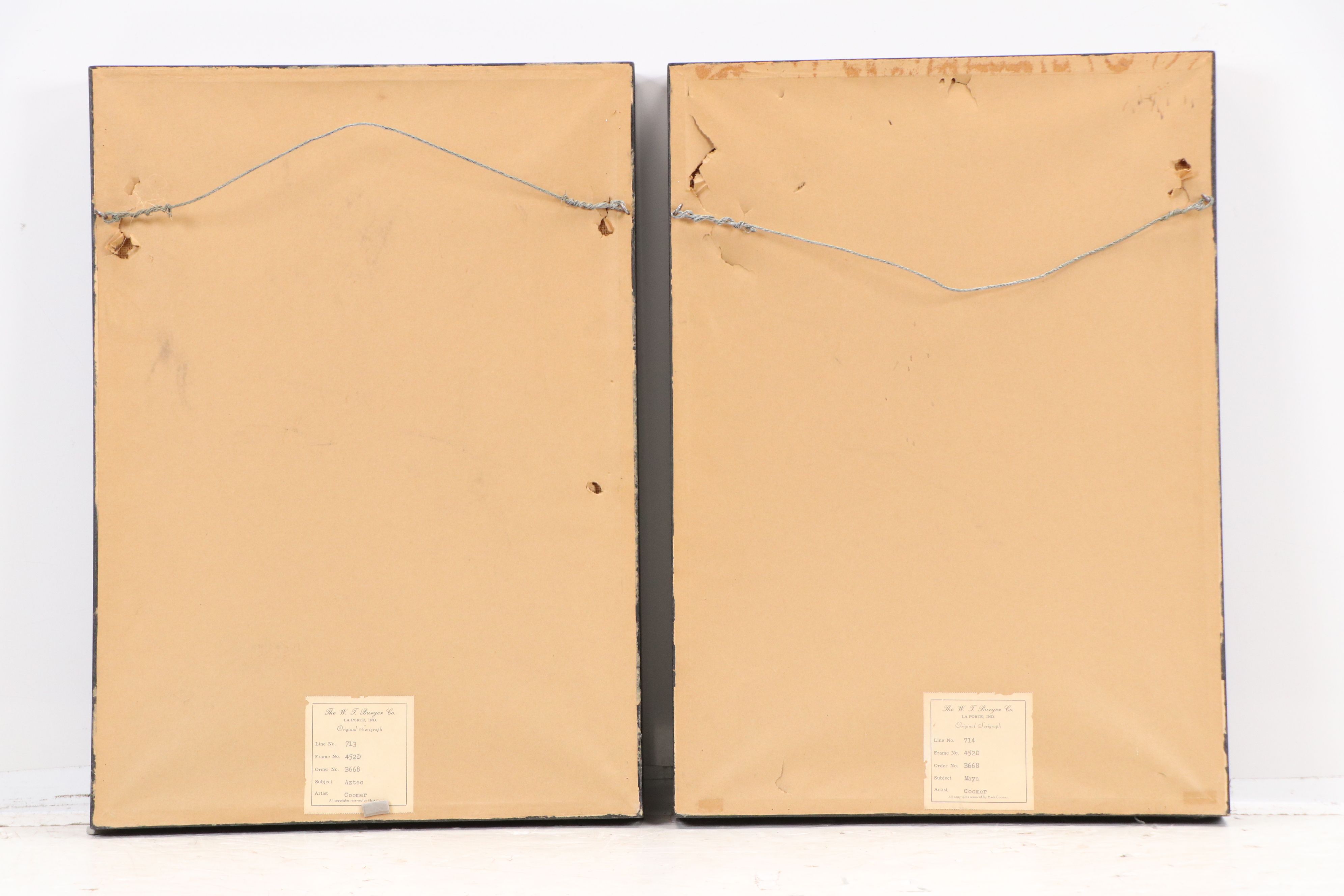 Mark Coomer Serigraphs of Mayan and Aztec Face Masks