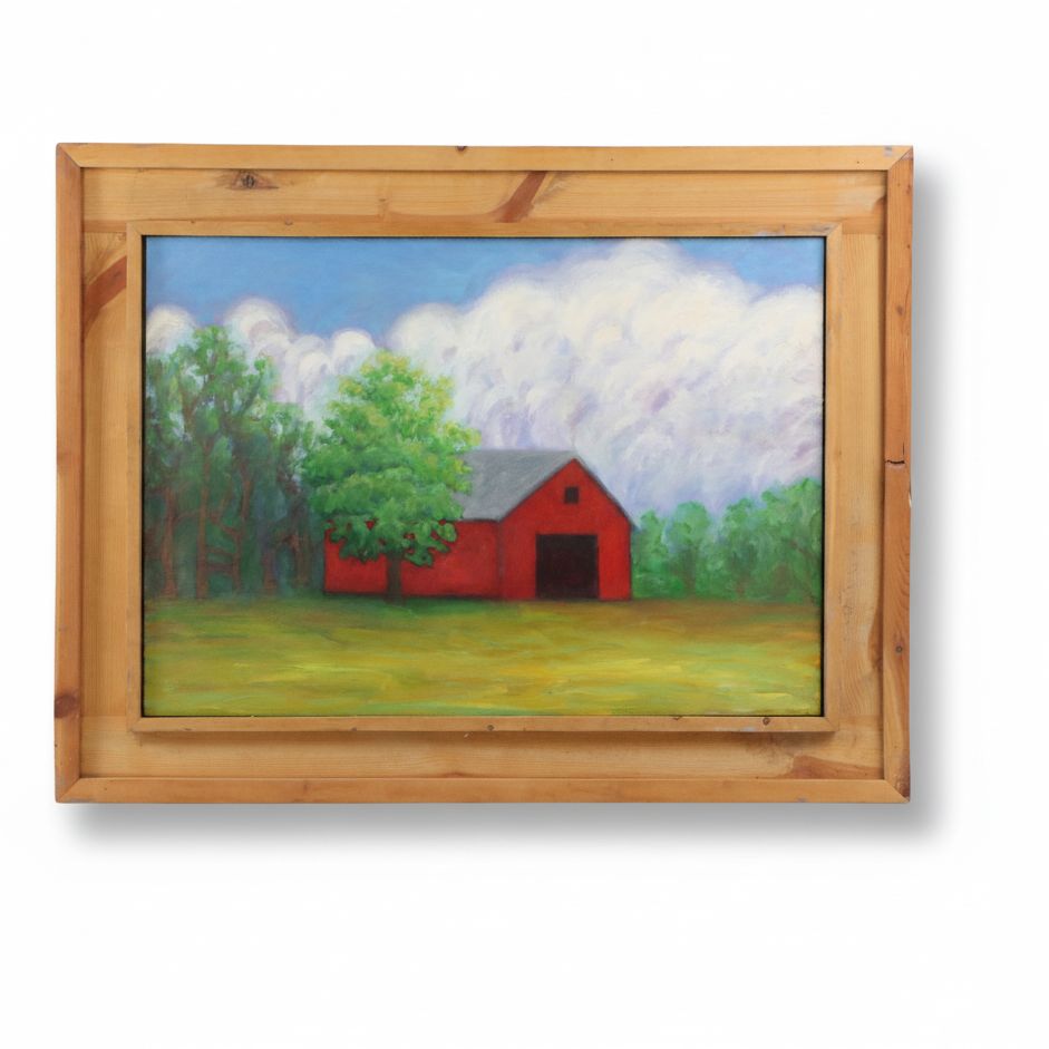 Howard Storm Large-Scale Acrylic Painting of Red Barn, Late 20th to 21st Century