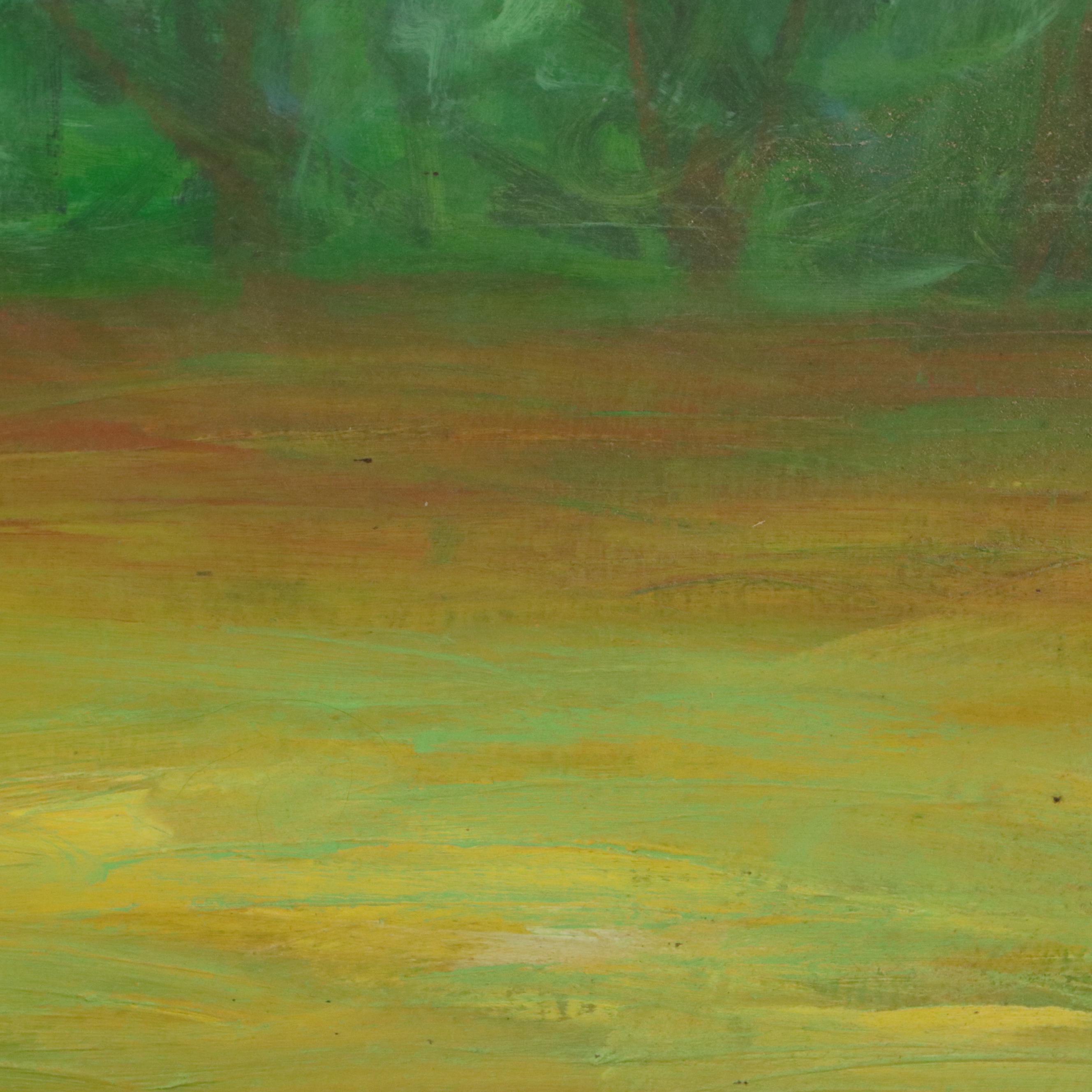 Howard Storm Large-Scale Acrylic Painting of Red Barn, Late 20th to 21st Century