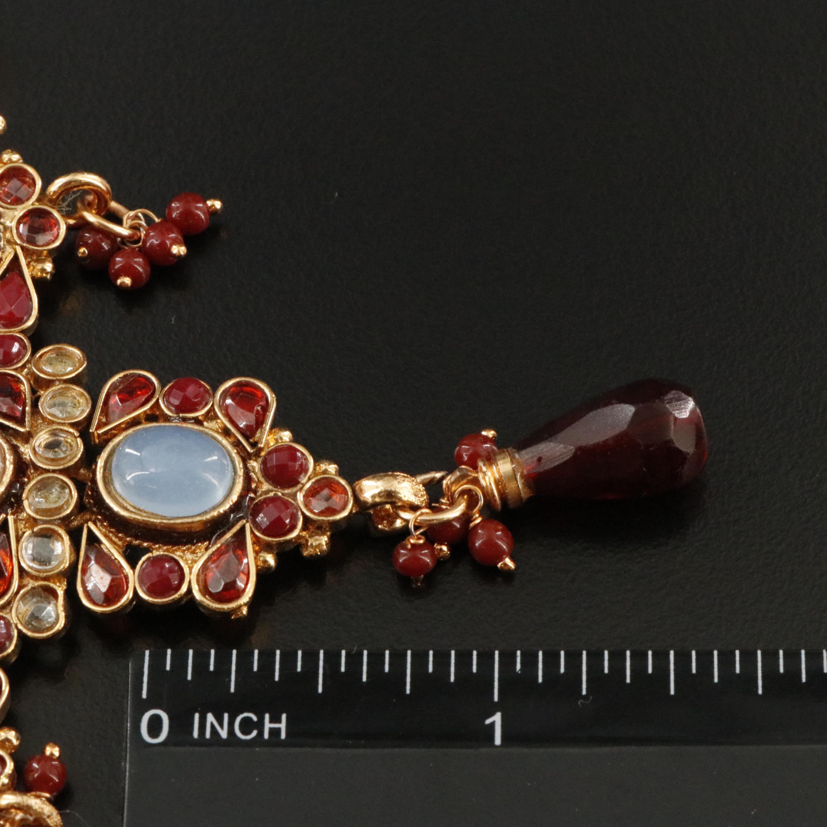 Indian Garnet, Glass and Enamel Necklaces