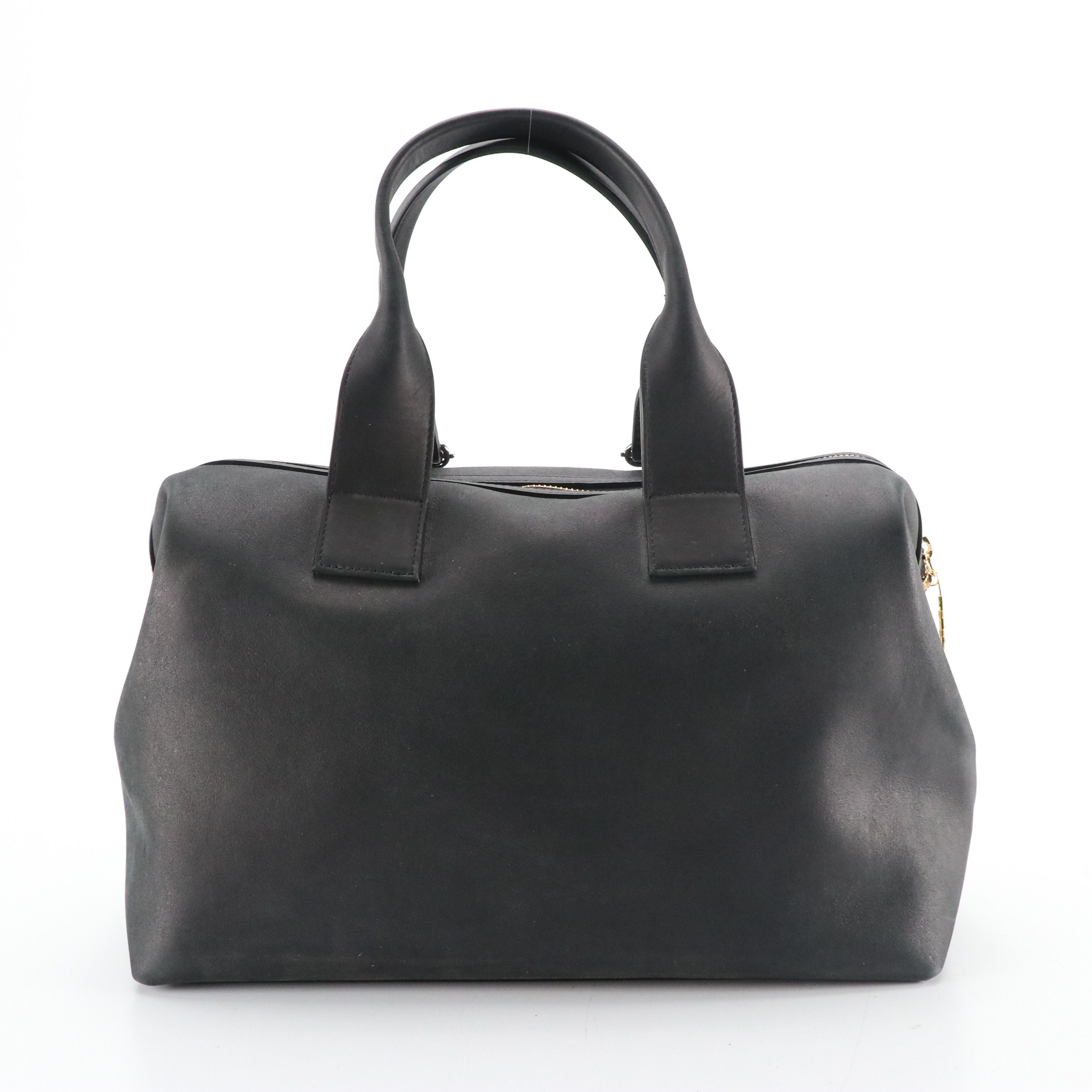 Versace Versus Zippered Satchel in Black Leather