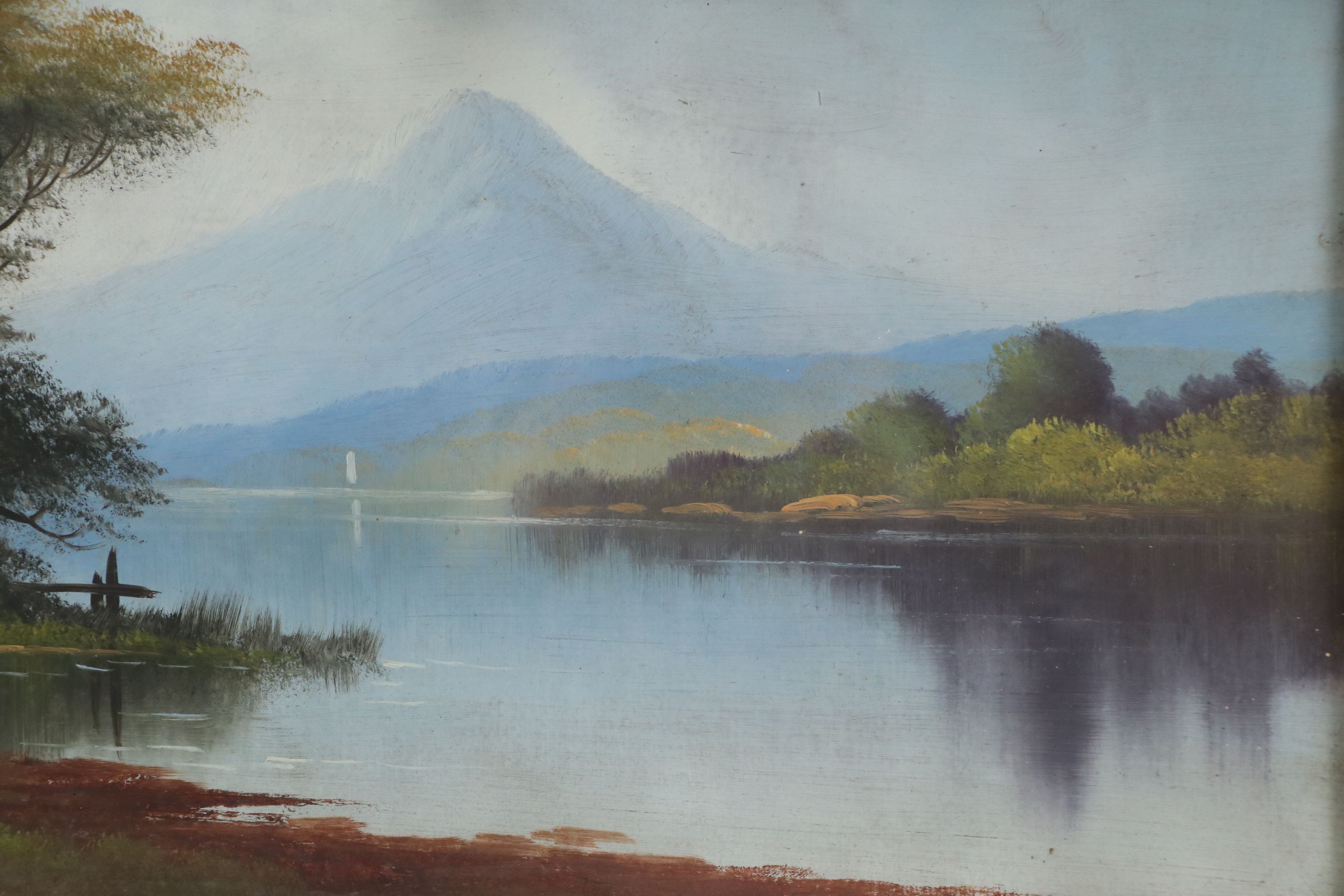 Landscape Oil Painting of Cottage Along River