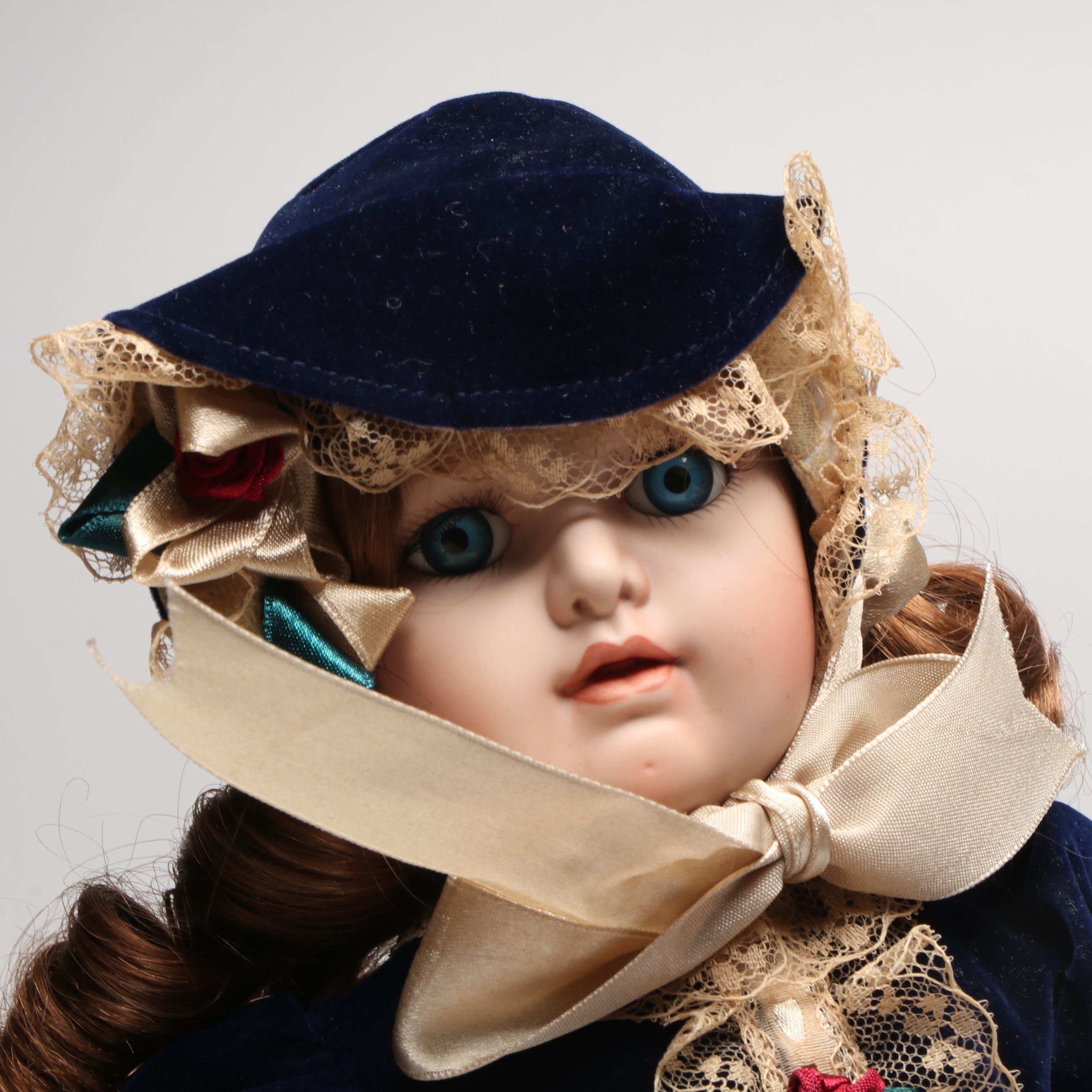 Victorian Style Geppeddo and Other Clothed Bisque Dolls