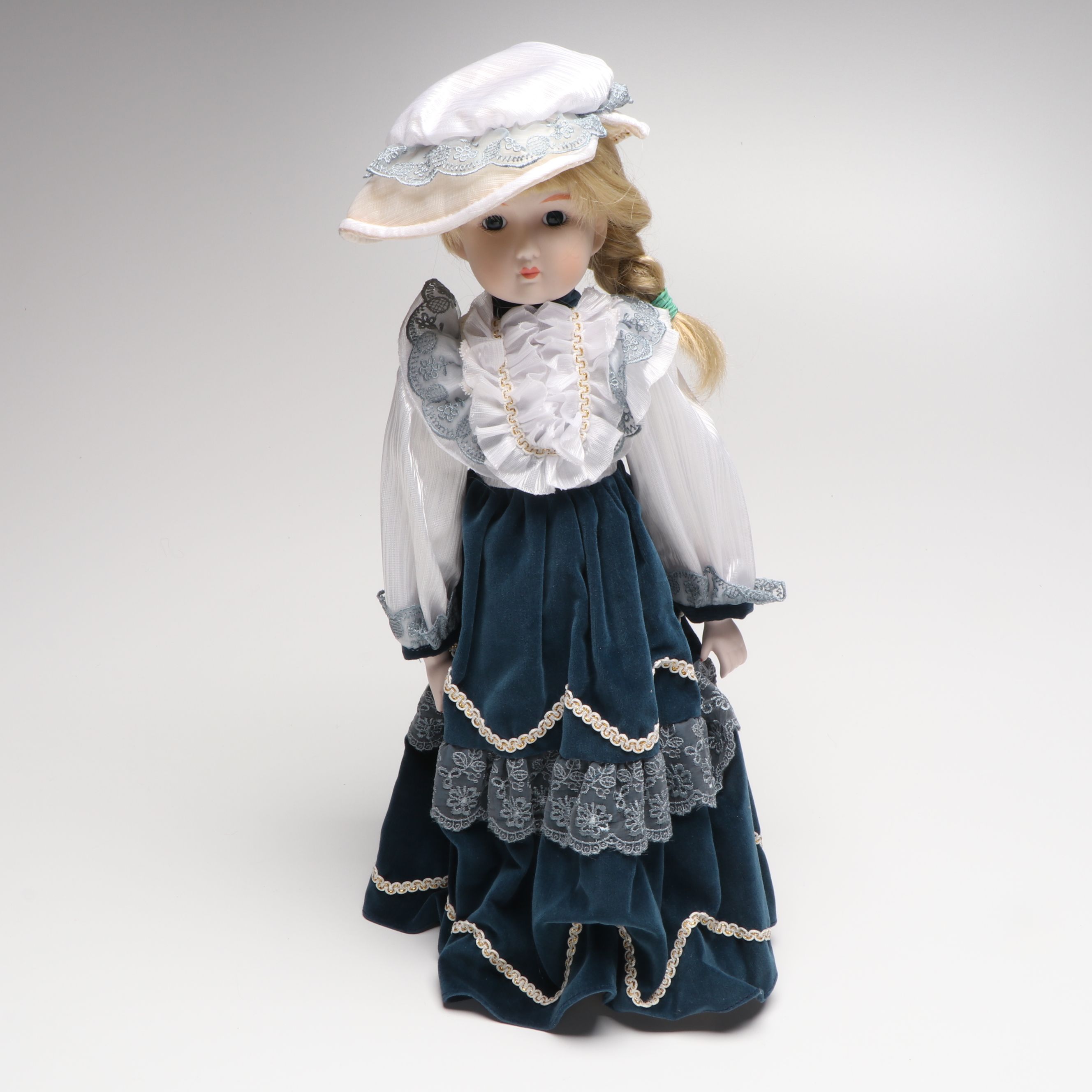 Victorian Style Geppeddo and Other Clothed Bisque Dolls