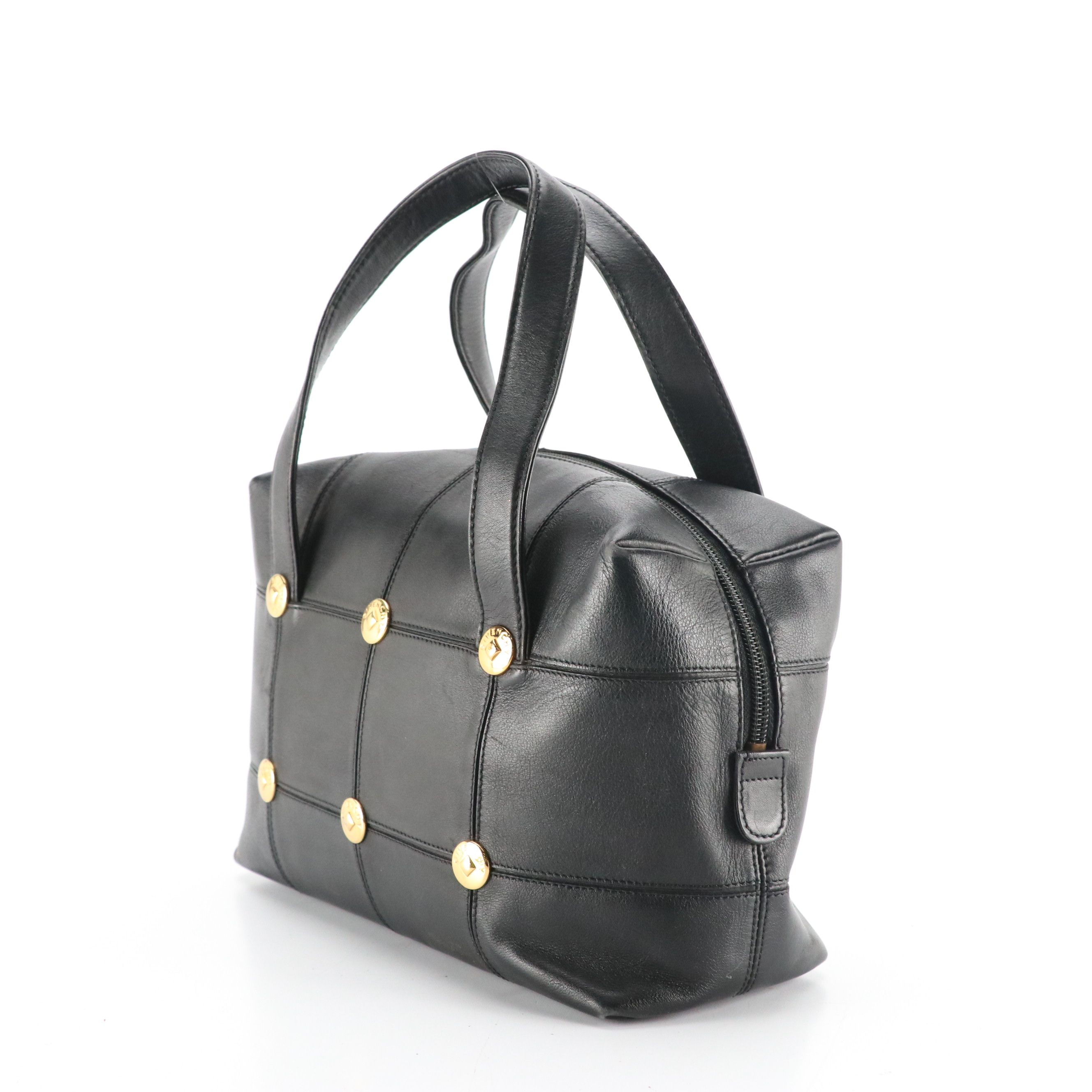 Givenchy Gold Studded Handbag in Black Leather