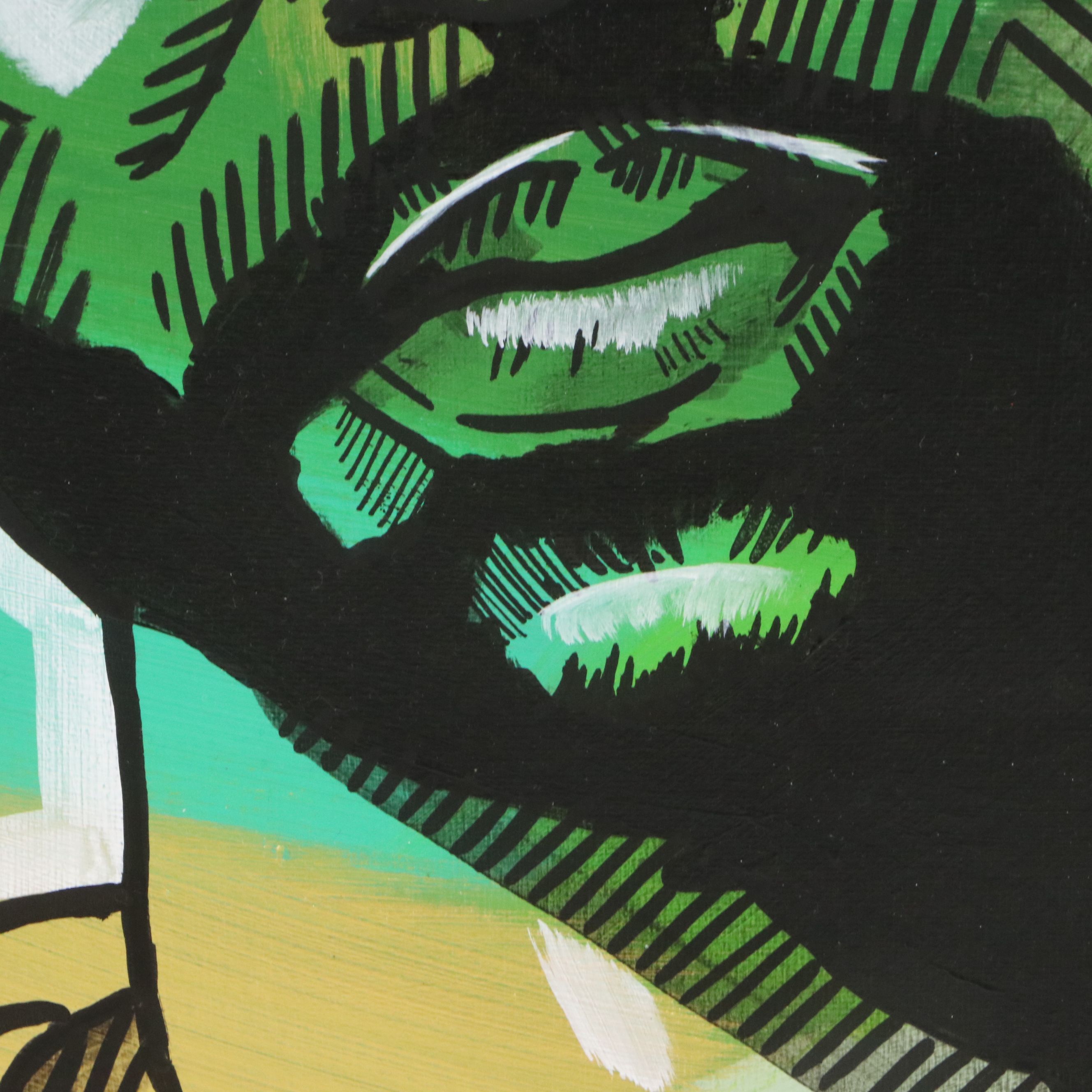 Dondon Portrait Abstract Acrylic Painting of Jayson Tatum, 21st Century