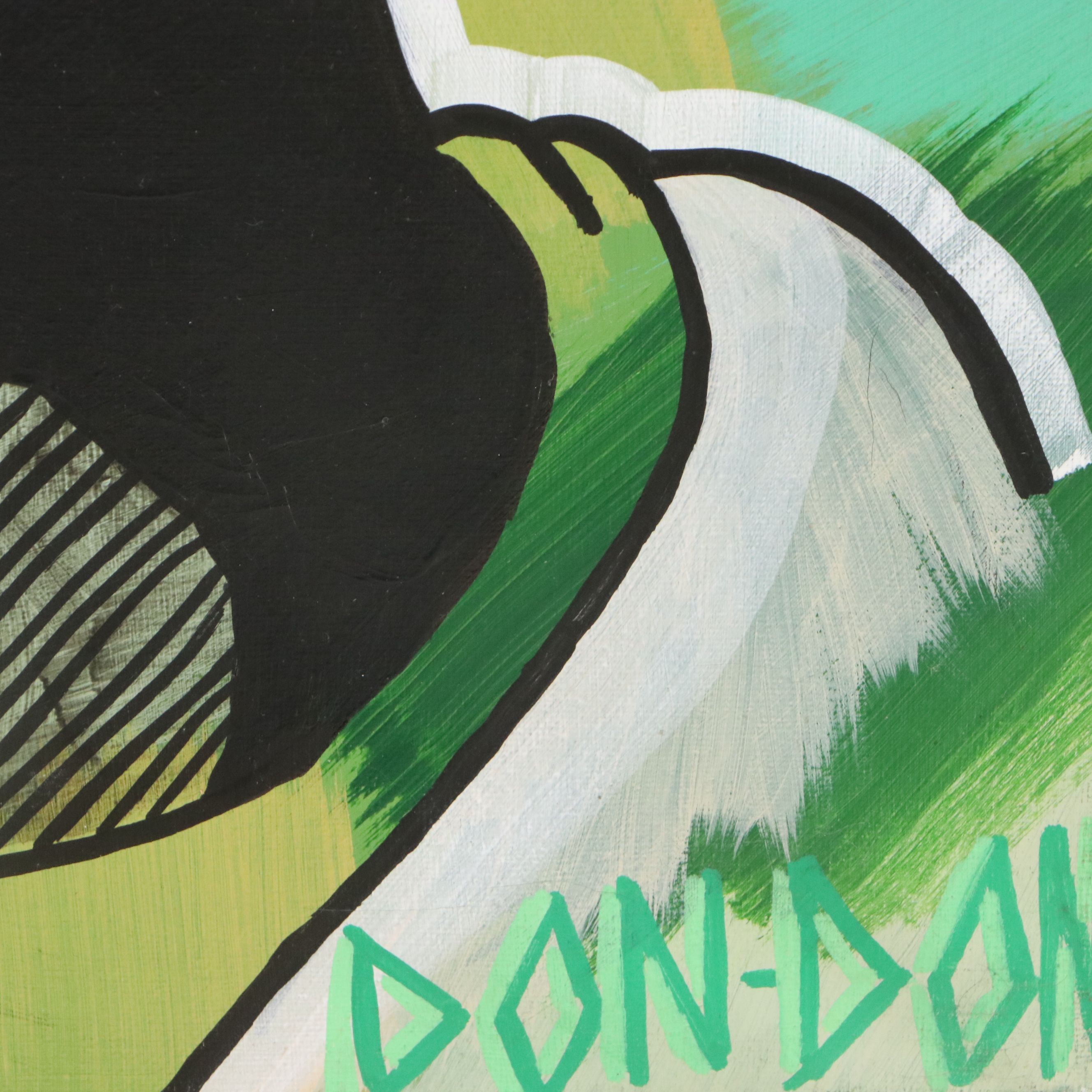 Dondon Portrait Abstract Acrylic Painting of Jayson Tatum, 21st Century