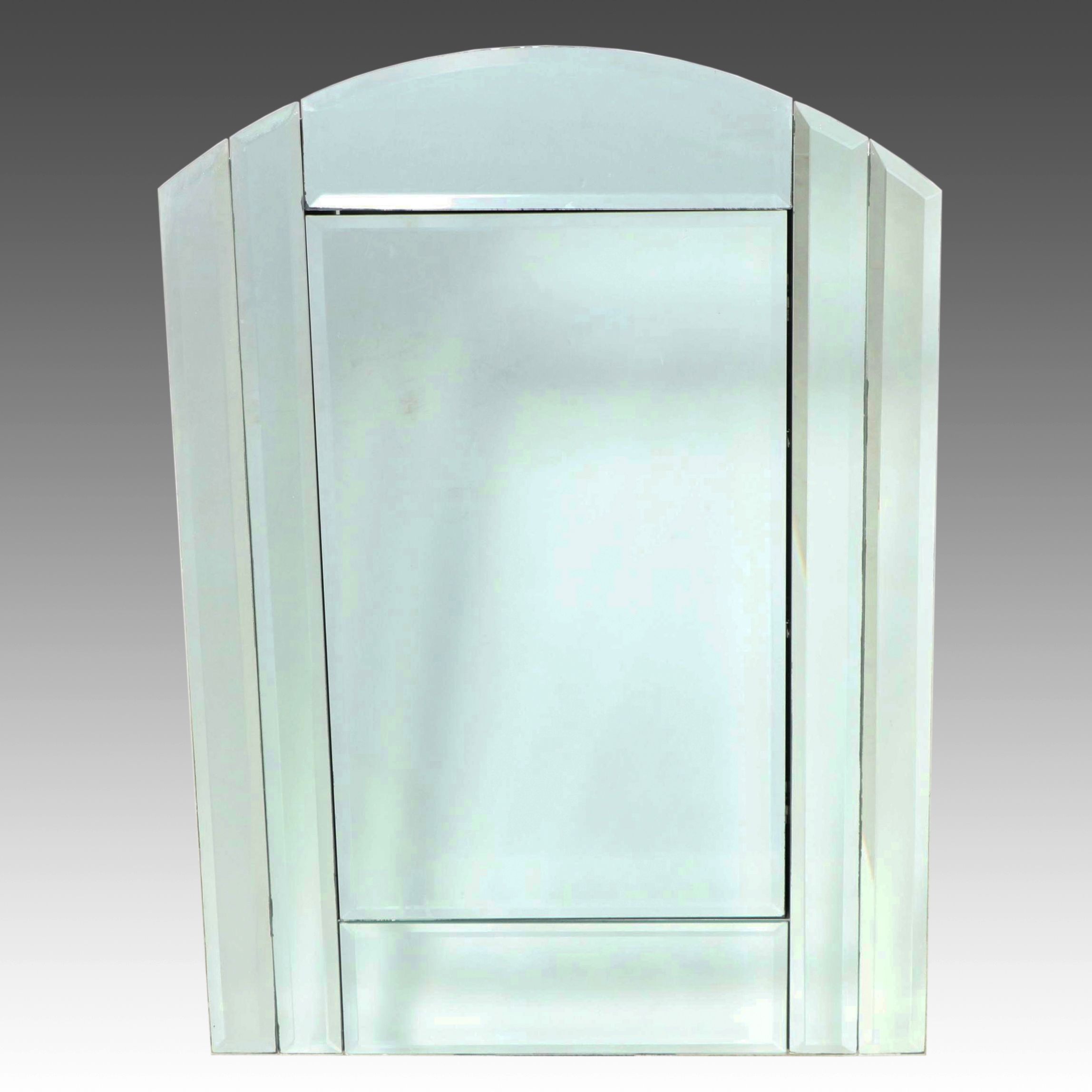 Modern Art Deco Style Mirrored Medicine Cabinet