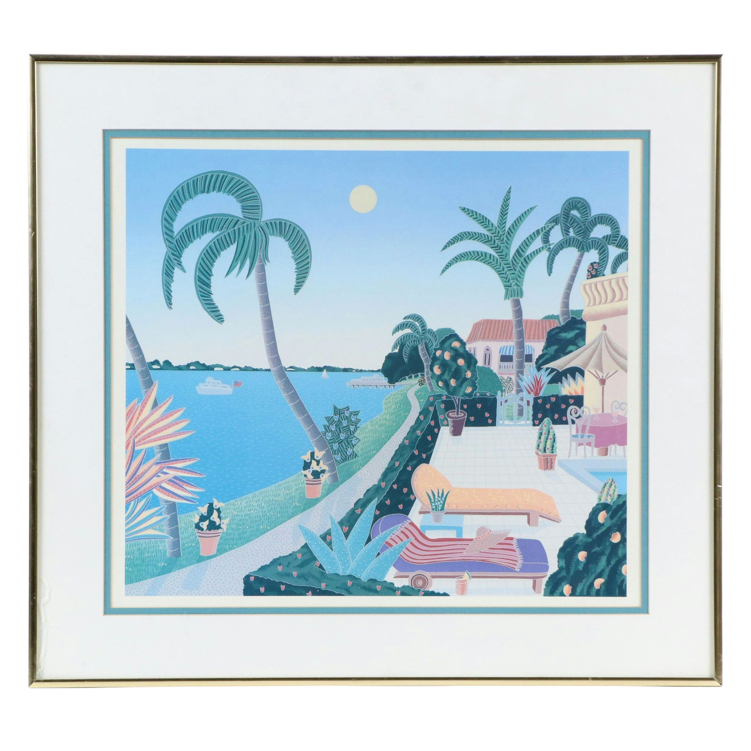 Offset Lithograph After Thomas McKnight "Lake Worth"