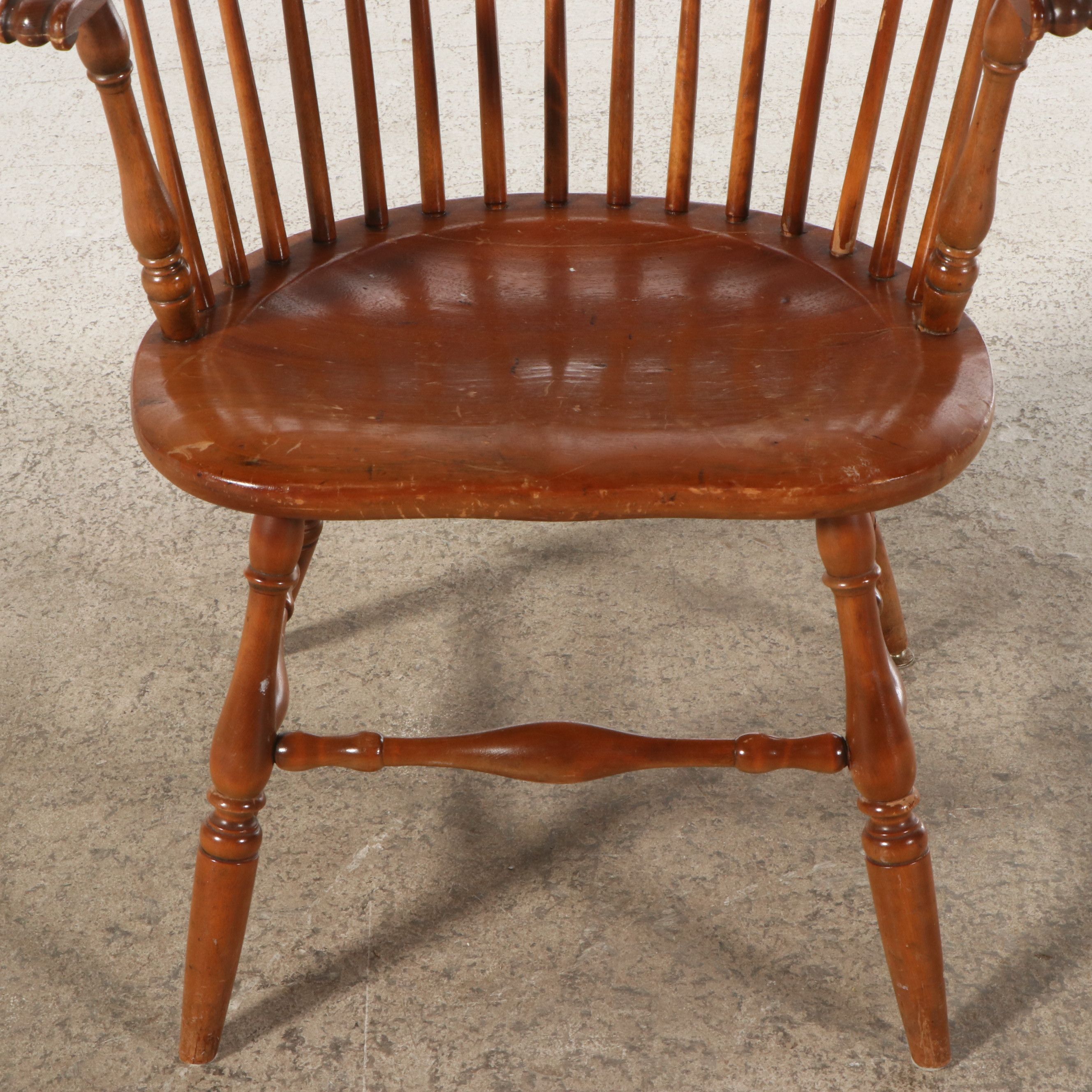 Windsor Style Wooden Spindle-Back Armchair, Mid to Late 20th Century