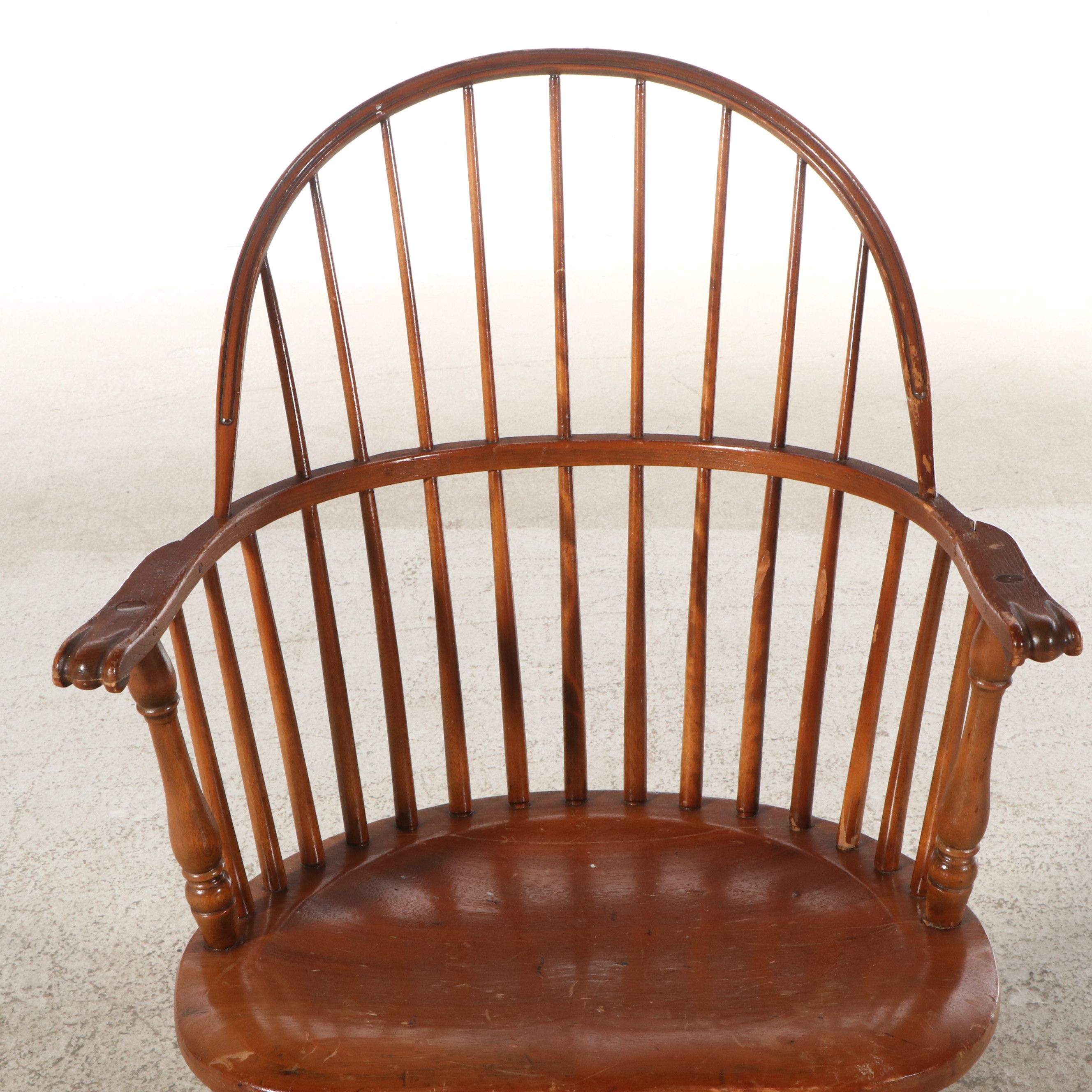 Windsor Style Wooden Spindle-Back Armchair, Mid to Late 20th Century