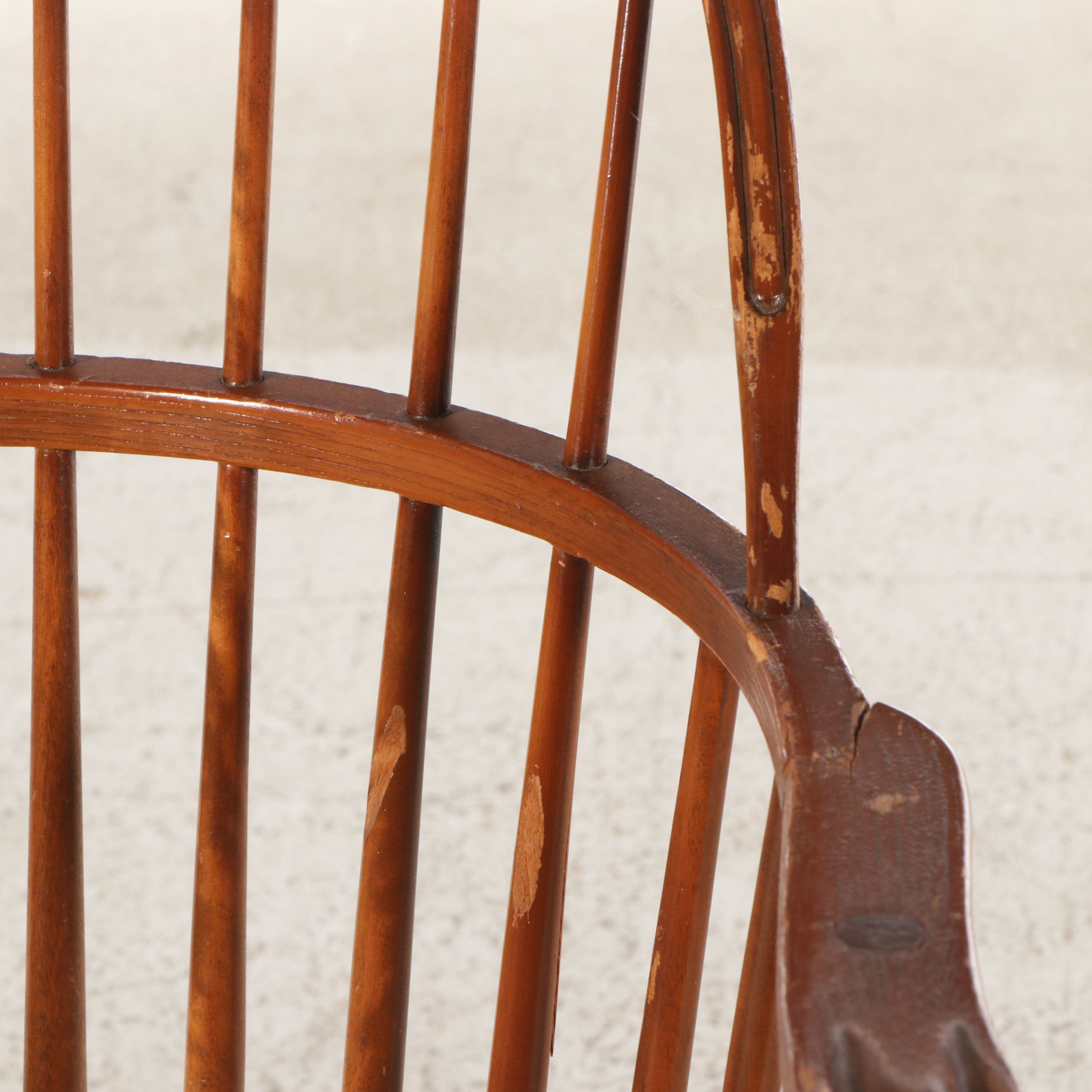 Windsor Style Wooden Spindle-Back Armchair, Mid to Late 20th Century