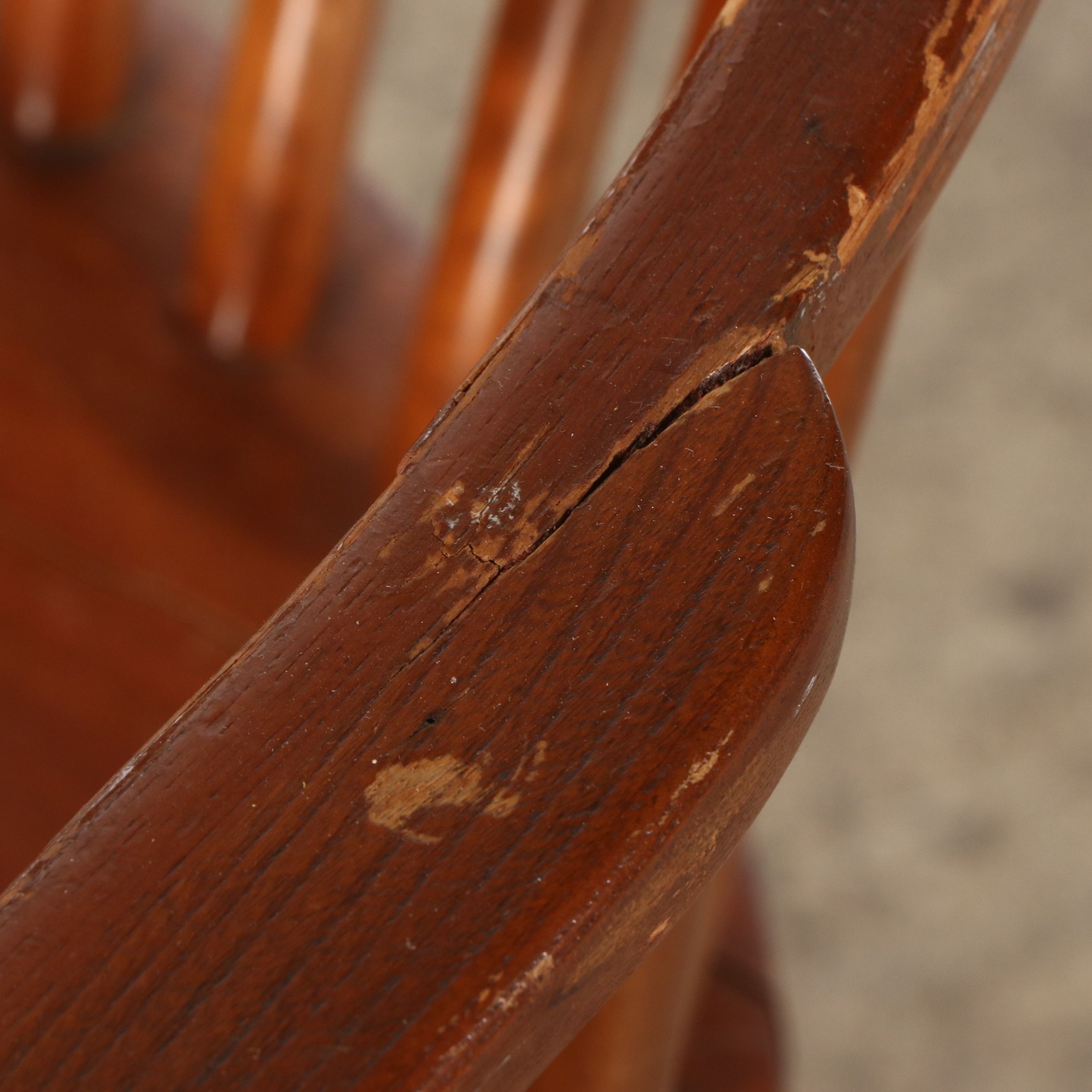 Windsor Style Wooden Spindle-Back Armchair, Mid to Late 20th Century