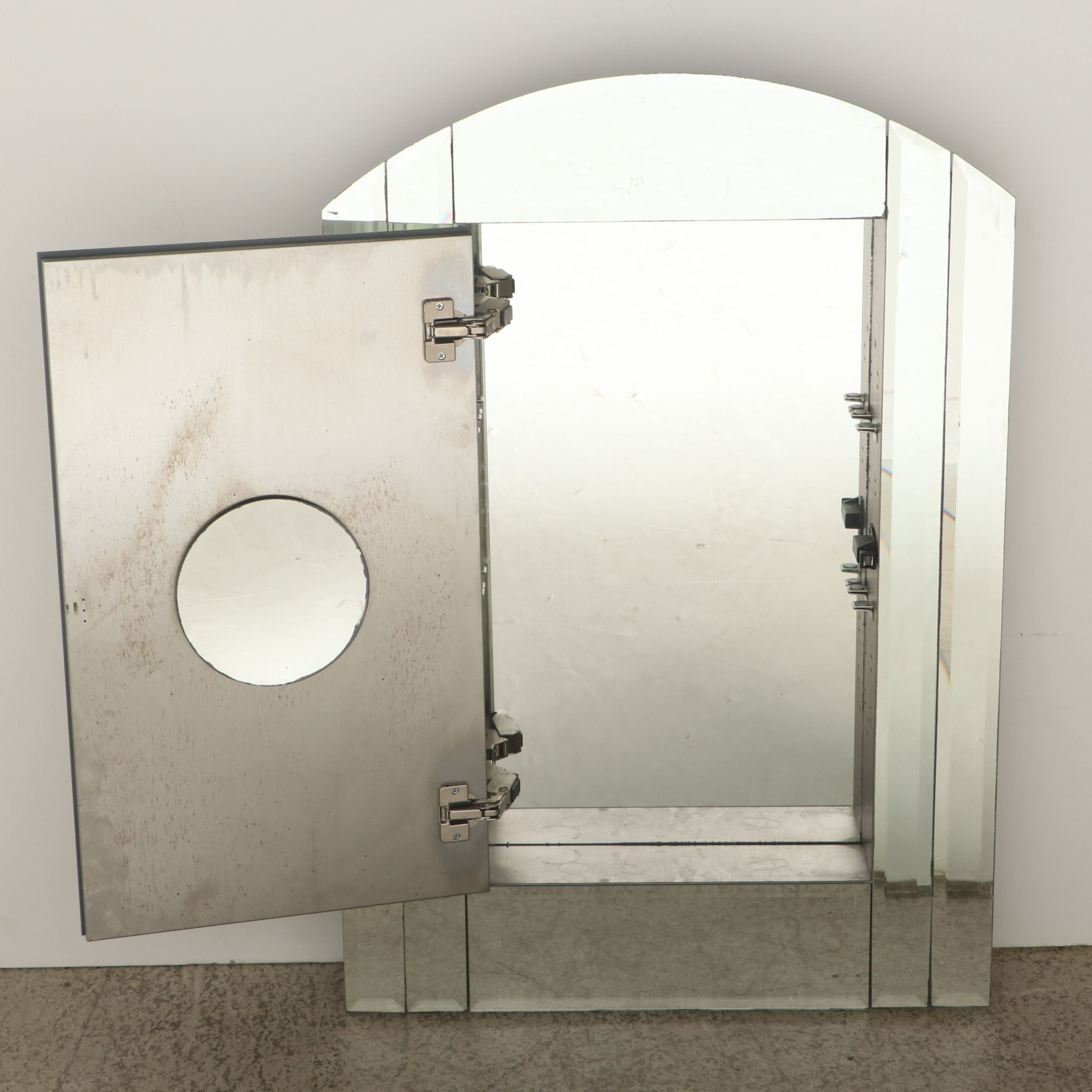 Modern Art Deco Style Mirrored Medicine Cabinet