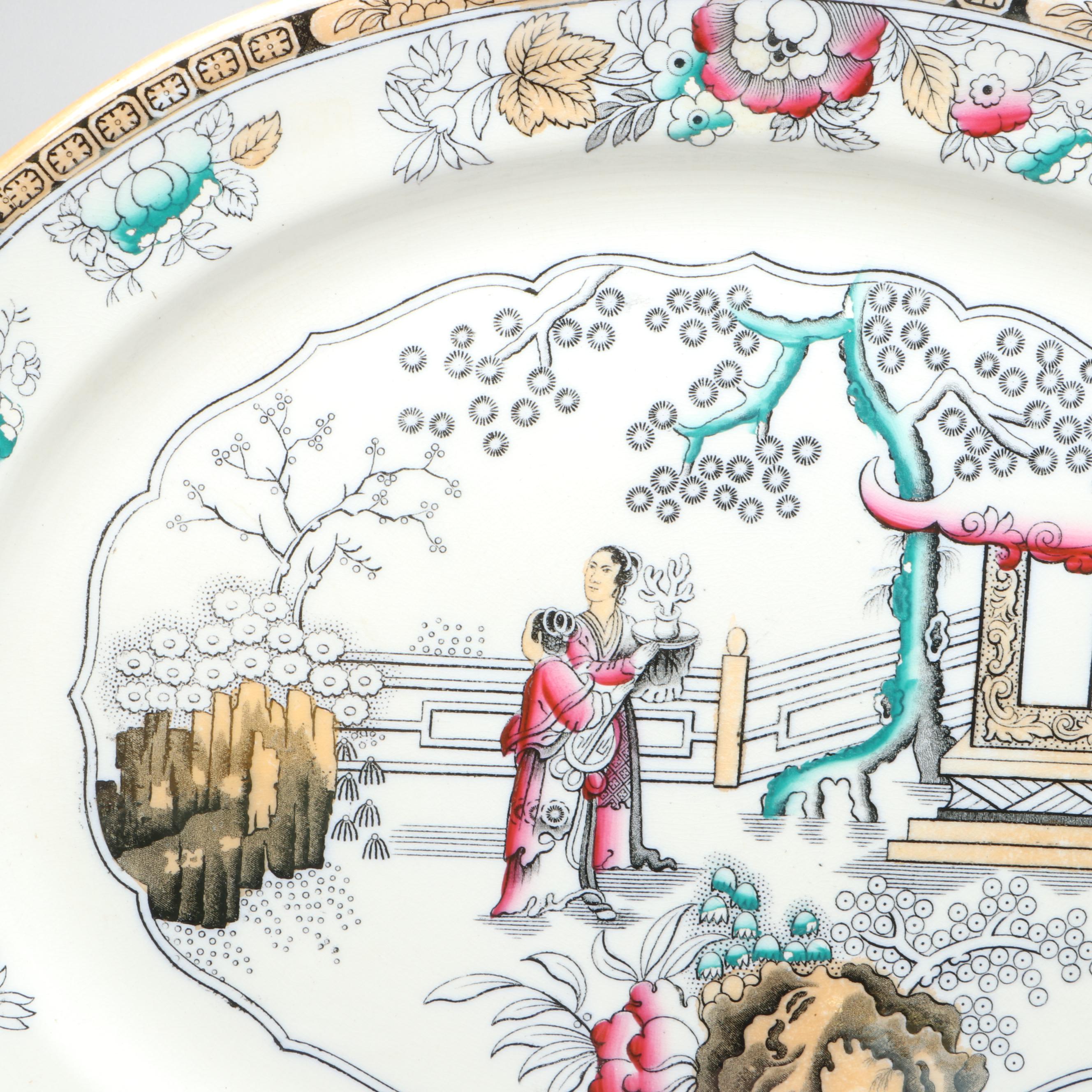 Ashworth Bros. "Chinese" Platter with Japanese and More East Asian Style Décor